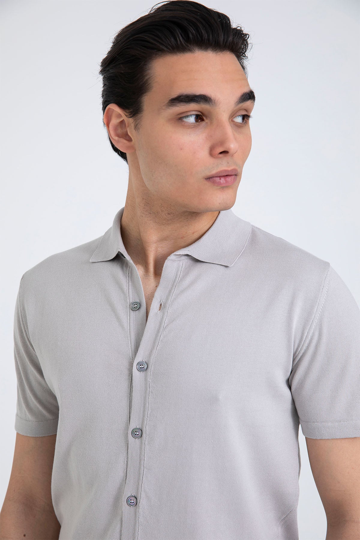 Manifattura Polo Yaka İnce Örgü Triko Gömlek