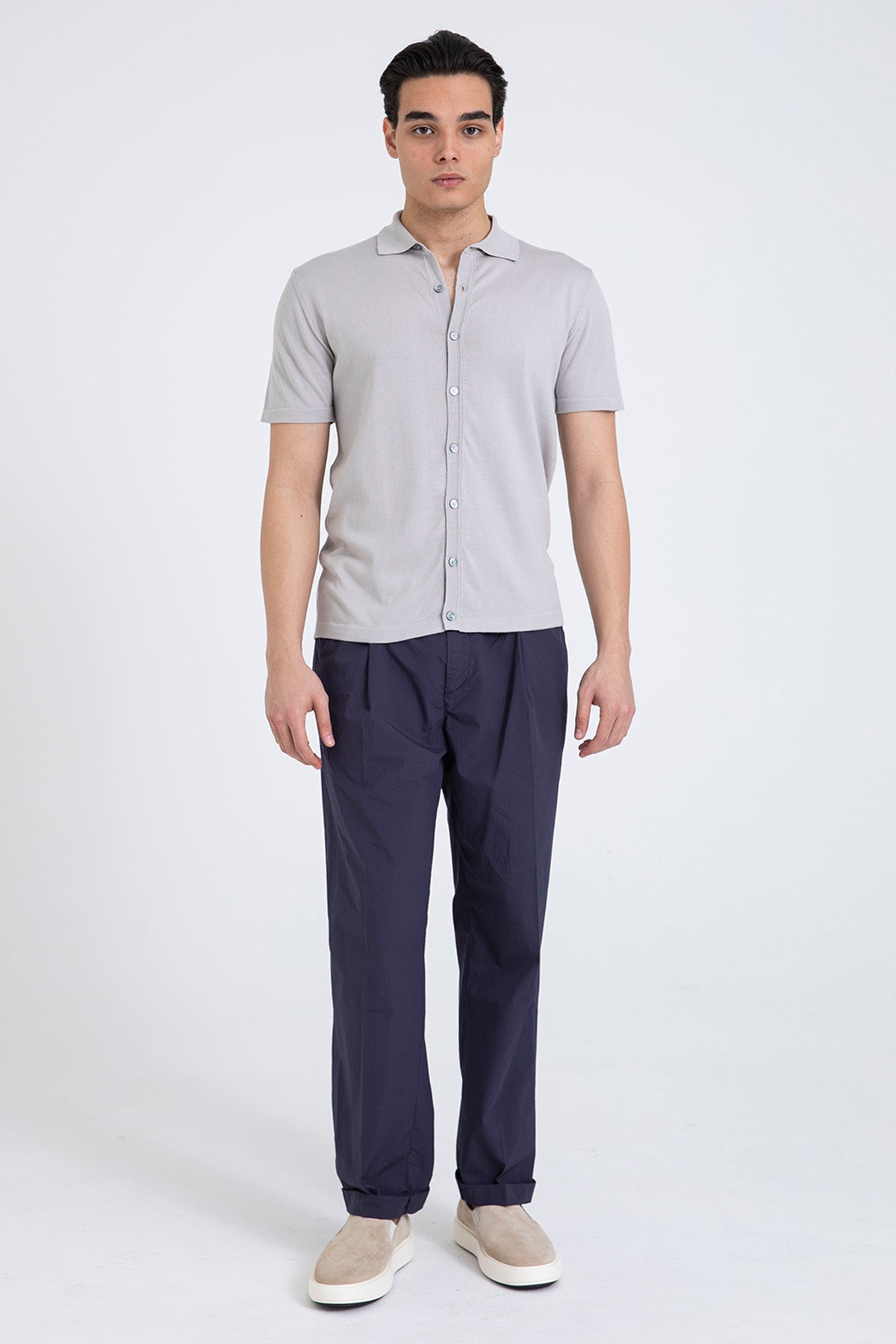 Manifattura Polo Yaka İnce Örgü Triko Gömlek