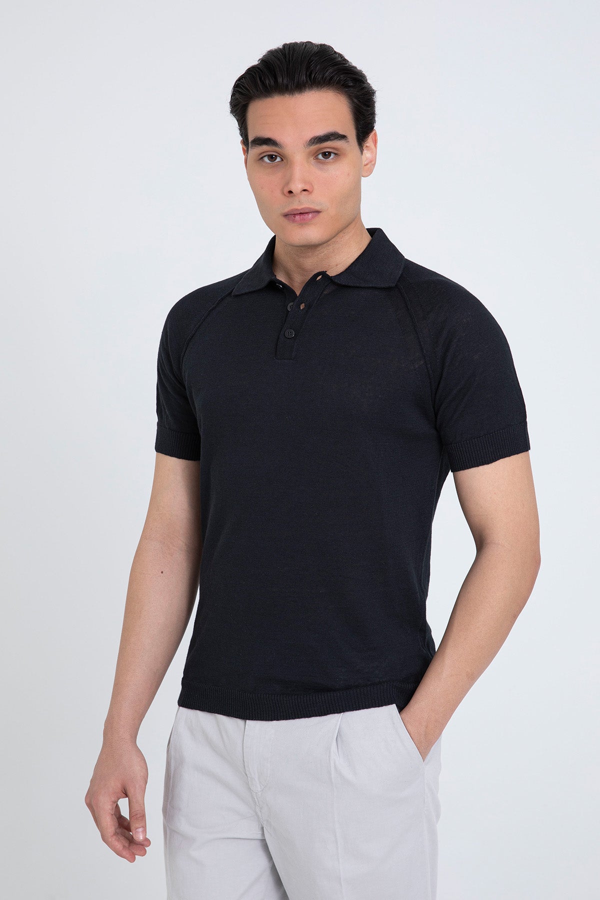 Manifattura İnce Örgü Polo Yaka Triko