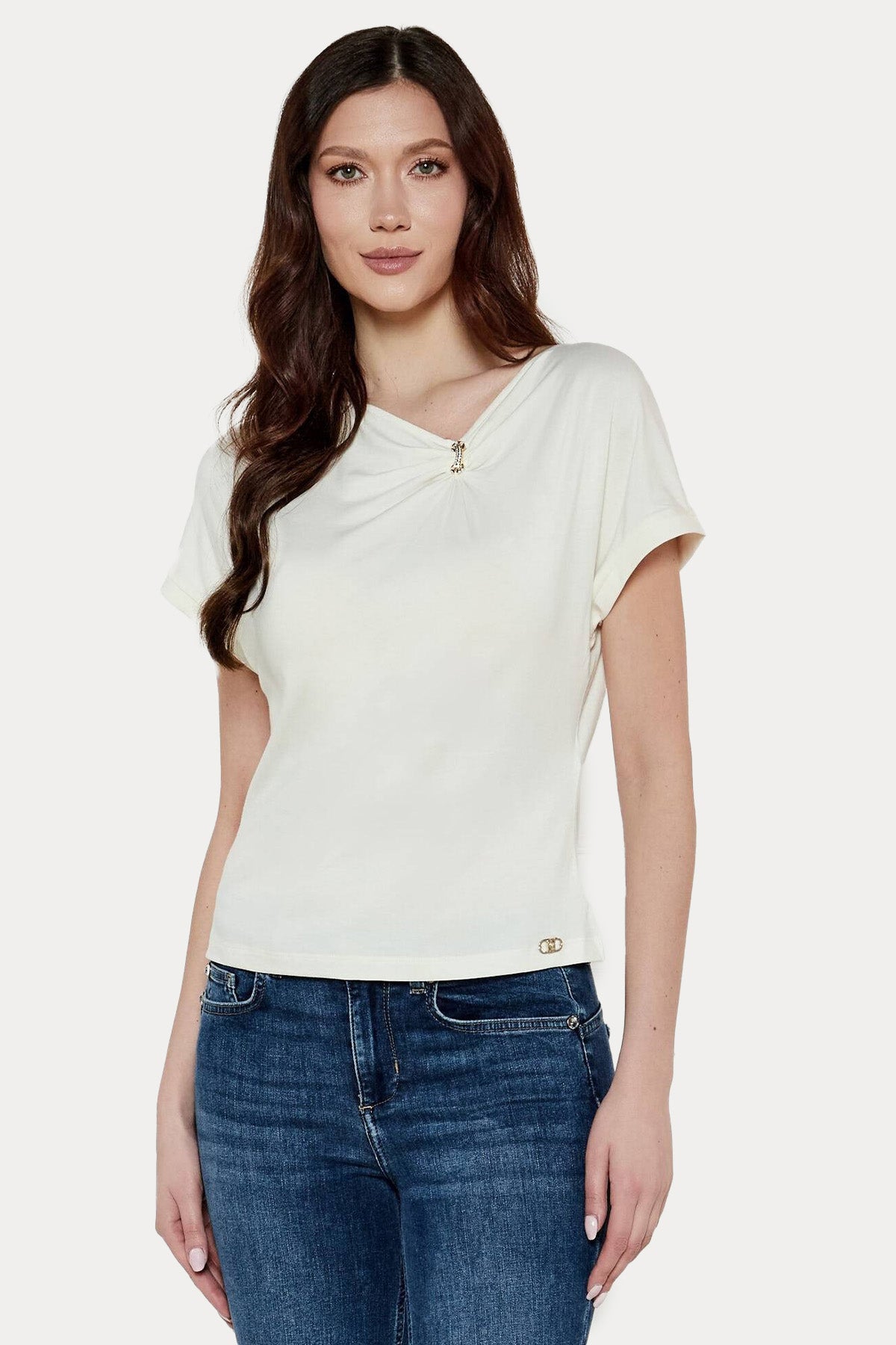 Liu Jo Aksesuarlı Streç T-shirt-T-shirt-Libas