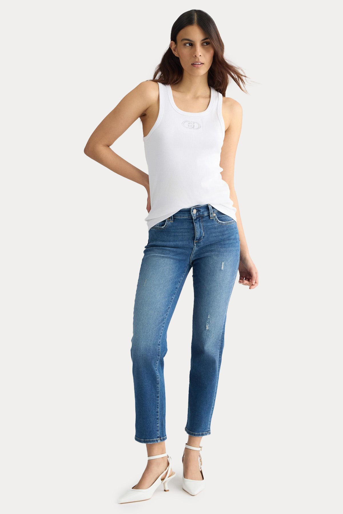 Liu Jo Slim Fit Yıkamalı Streç Jeans