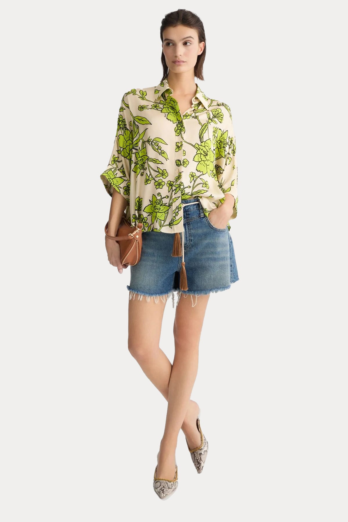 Liu Jo Klasik Yaka Desenli Gömlek