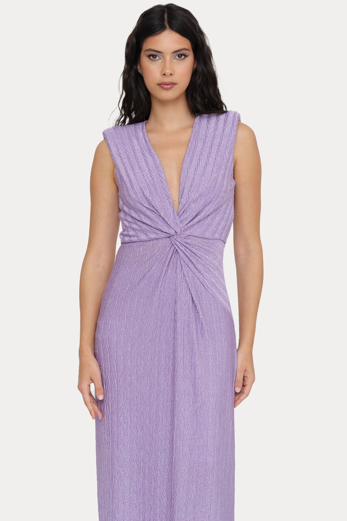 Liu Jo V Yaka Büzgülü Maxi Abiye Elbise