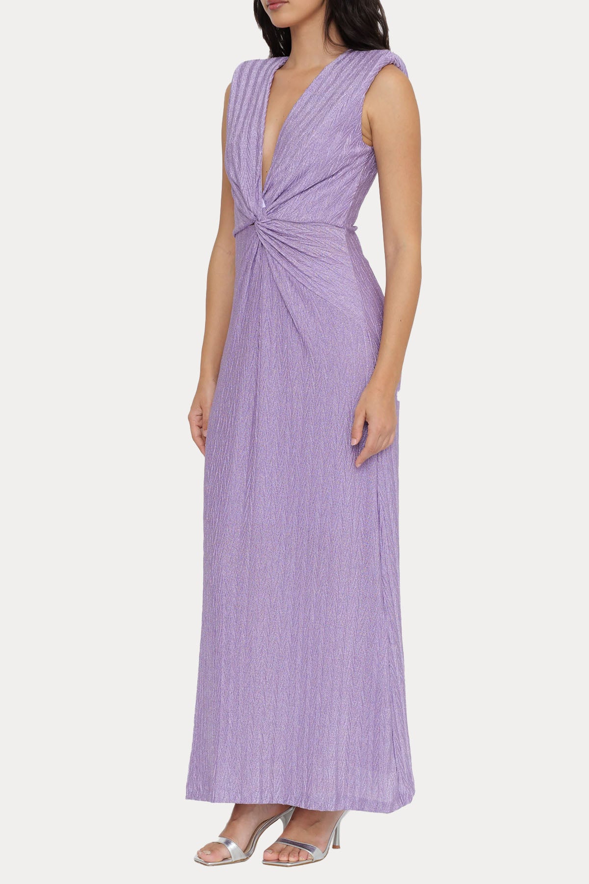 Liu Jo V Yaka Büzgülü Maxi Abiye Elbise