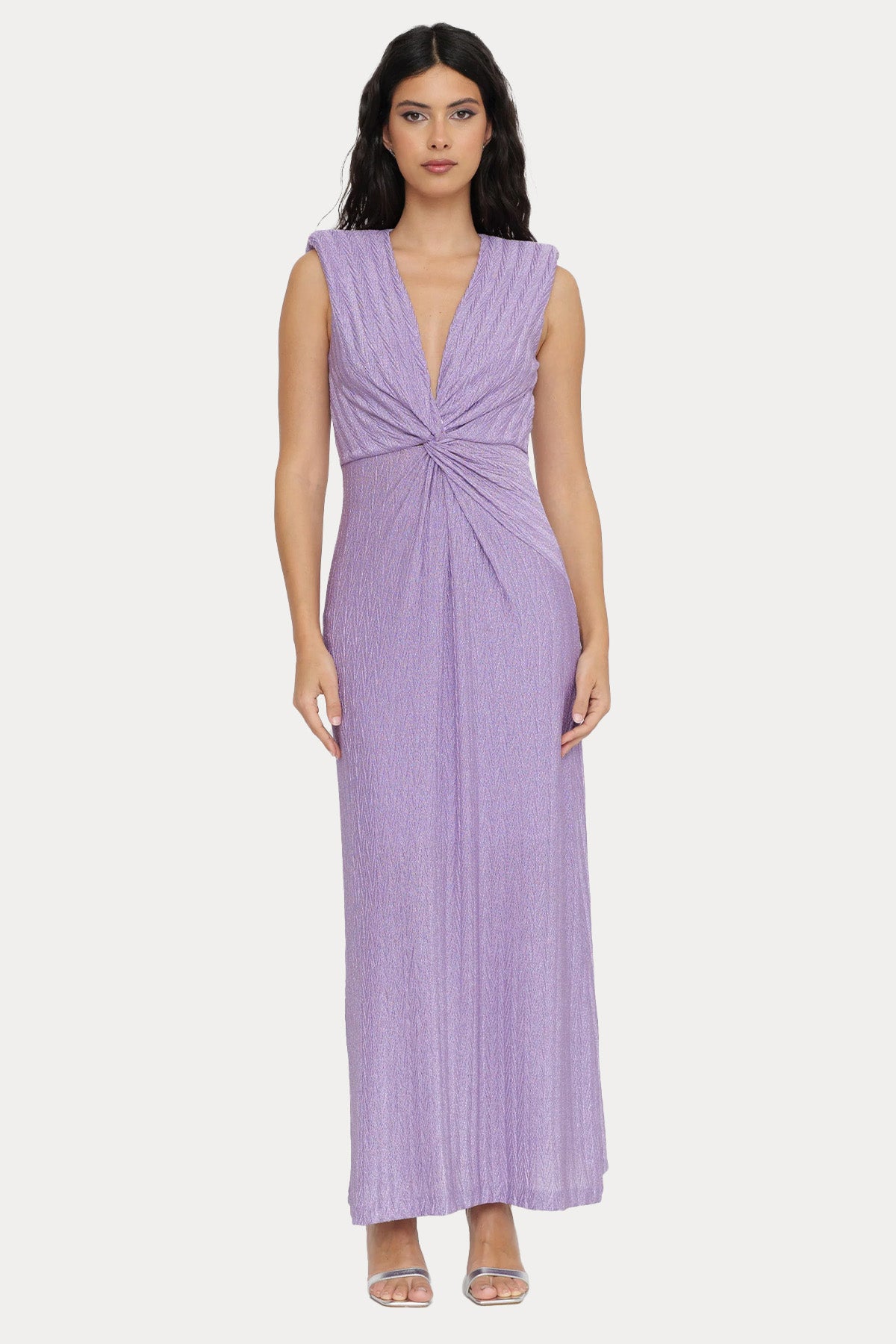 Liu Jo V Yaka Büzgülü Maxi Abiye Elbise