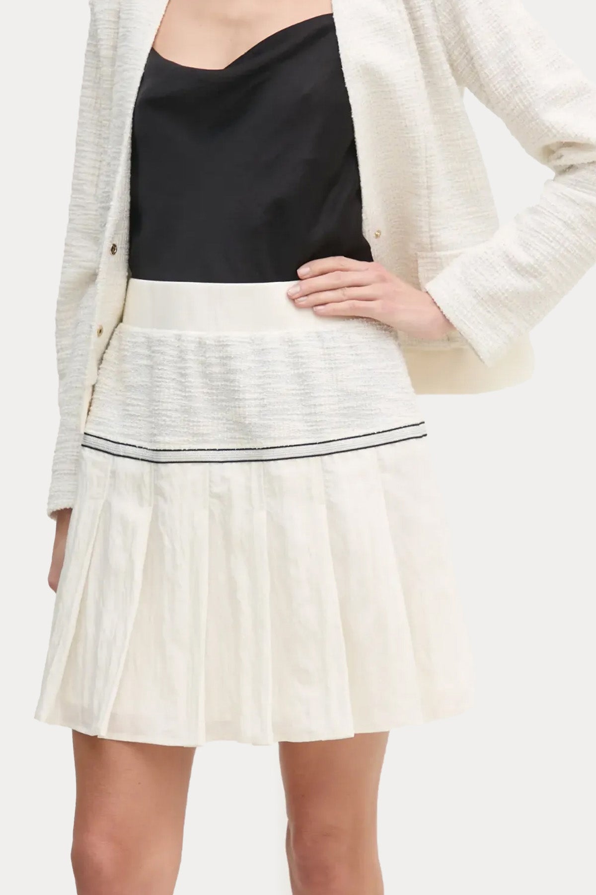 Liu Jo Örgü Tasarım Beli Lastikli Mini Etek