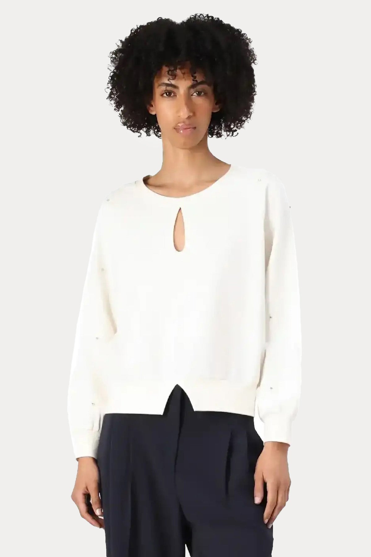 Liu Jo Relaxed Fit Logolu Taş Aksesuarlı Sweatshirt