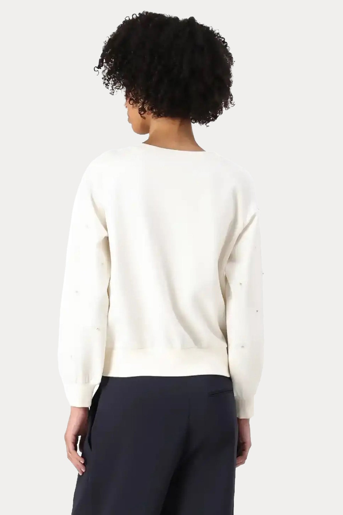 Liu Jo Relaxed Fit Logolu Taş Aksesuarlı Sweatshirt-Sweatshirt-Libas