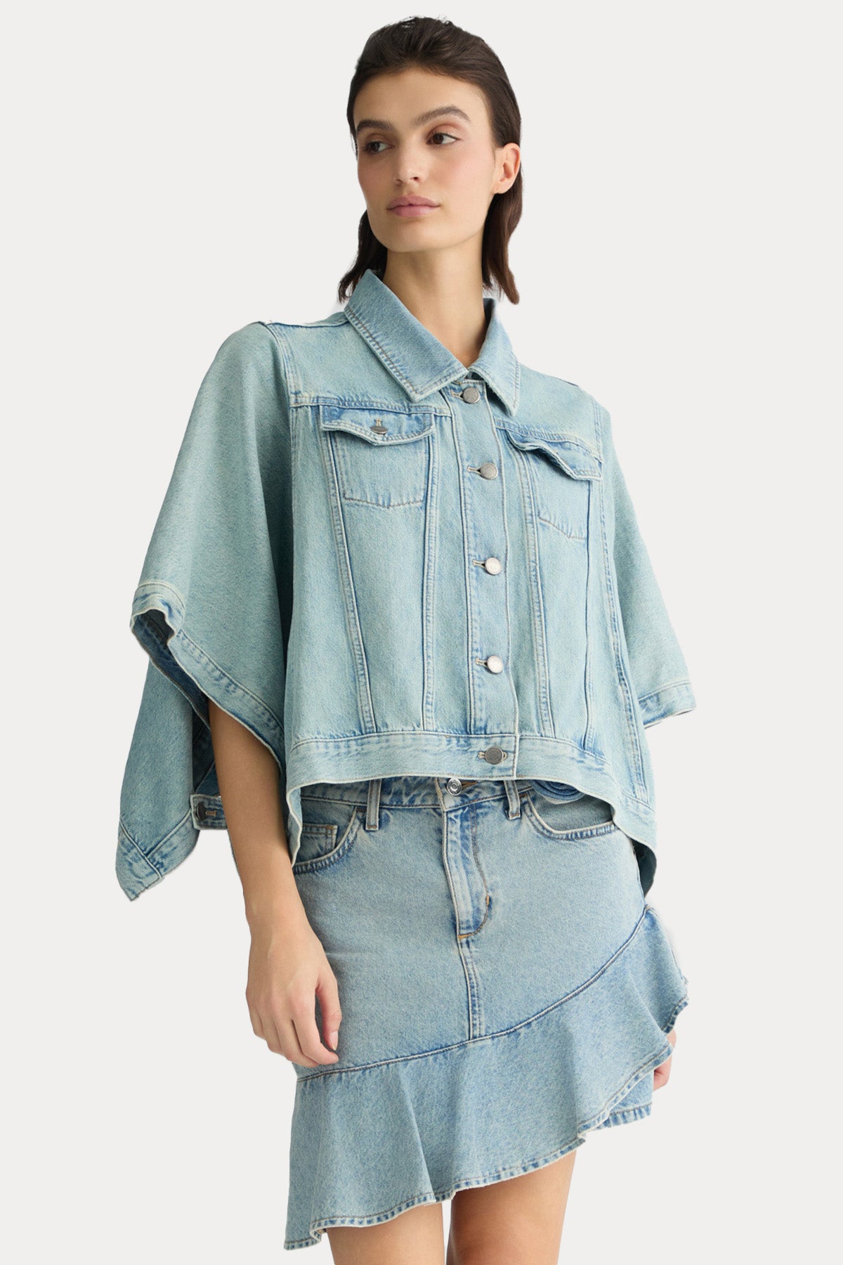 Liu Jo Geniş Kesim Yarasa Kol Denim Ceket