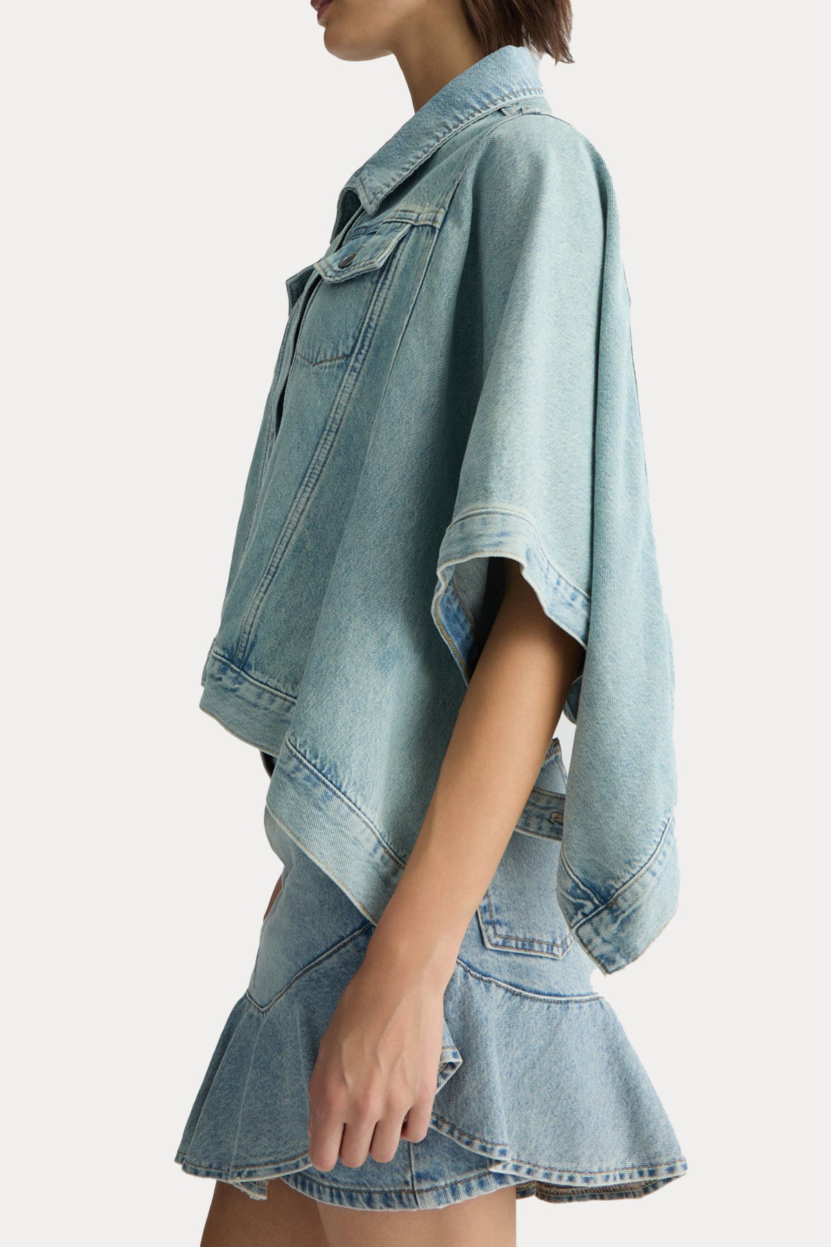 Liu Jo Geniş Kesim Yarasa Kol Denim Ceket