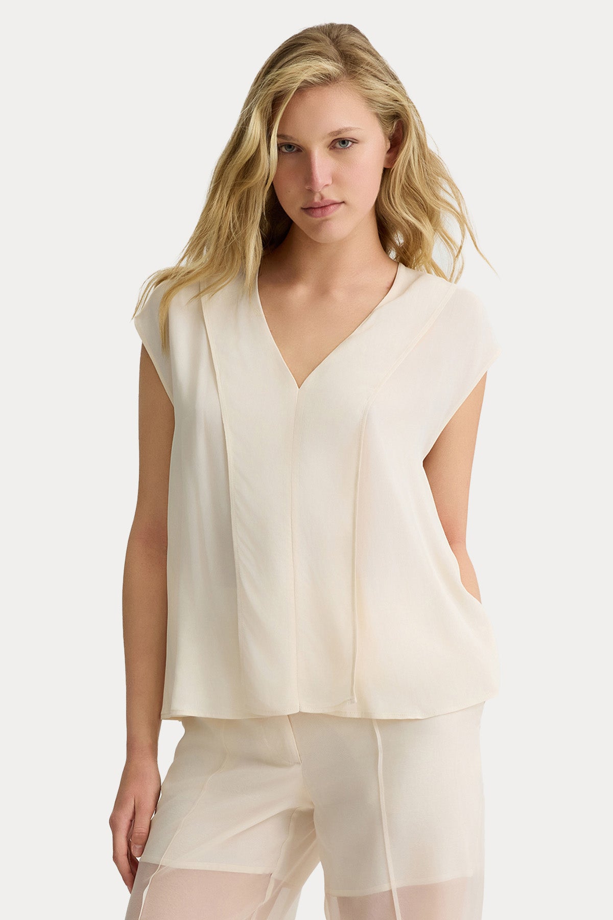 Liu Jo Regular Fit V Yaka Bluz