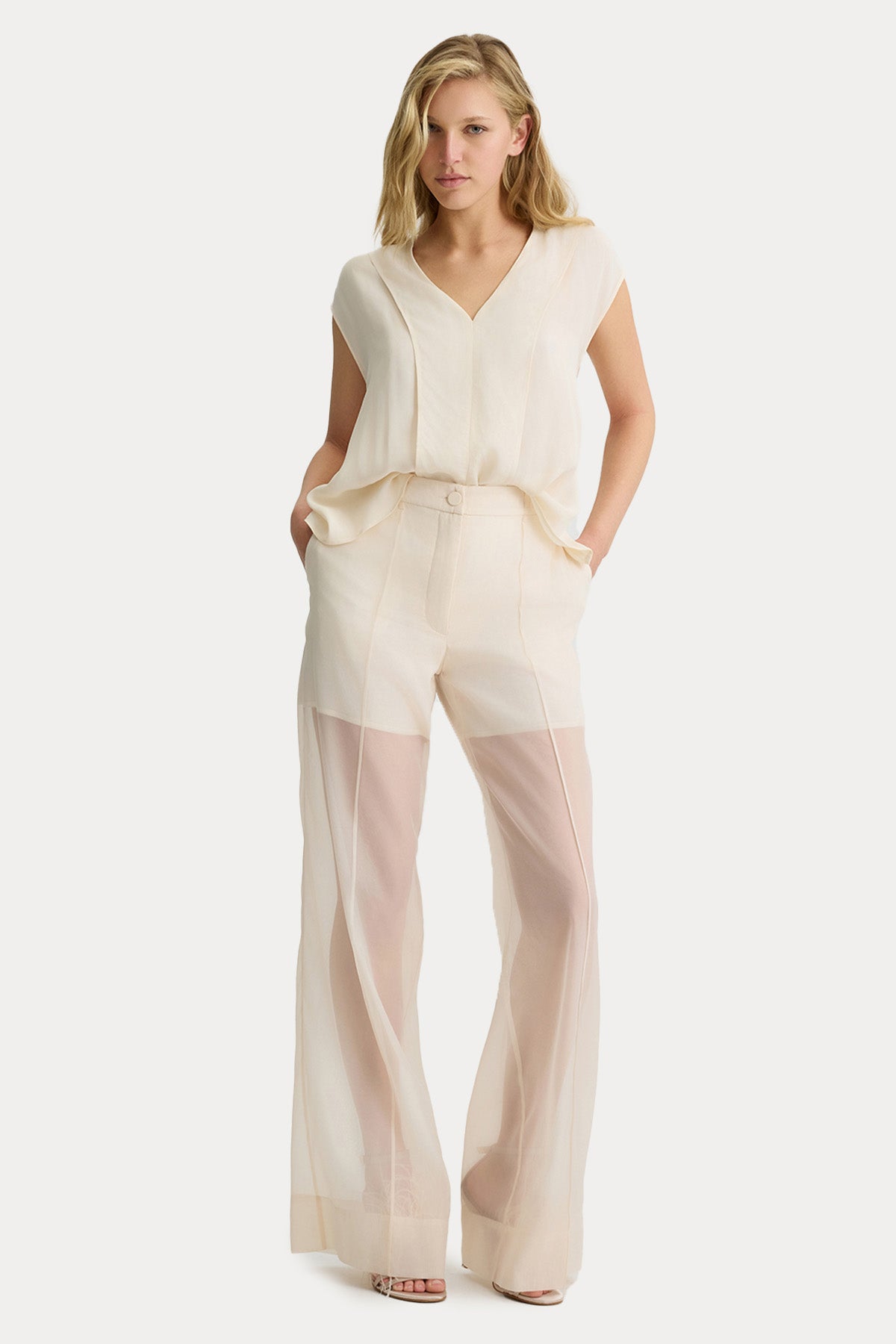 Liu Jo Regular Fit V Yaka Bluz