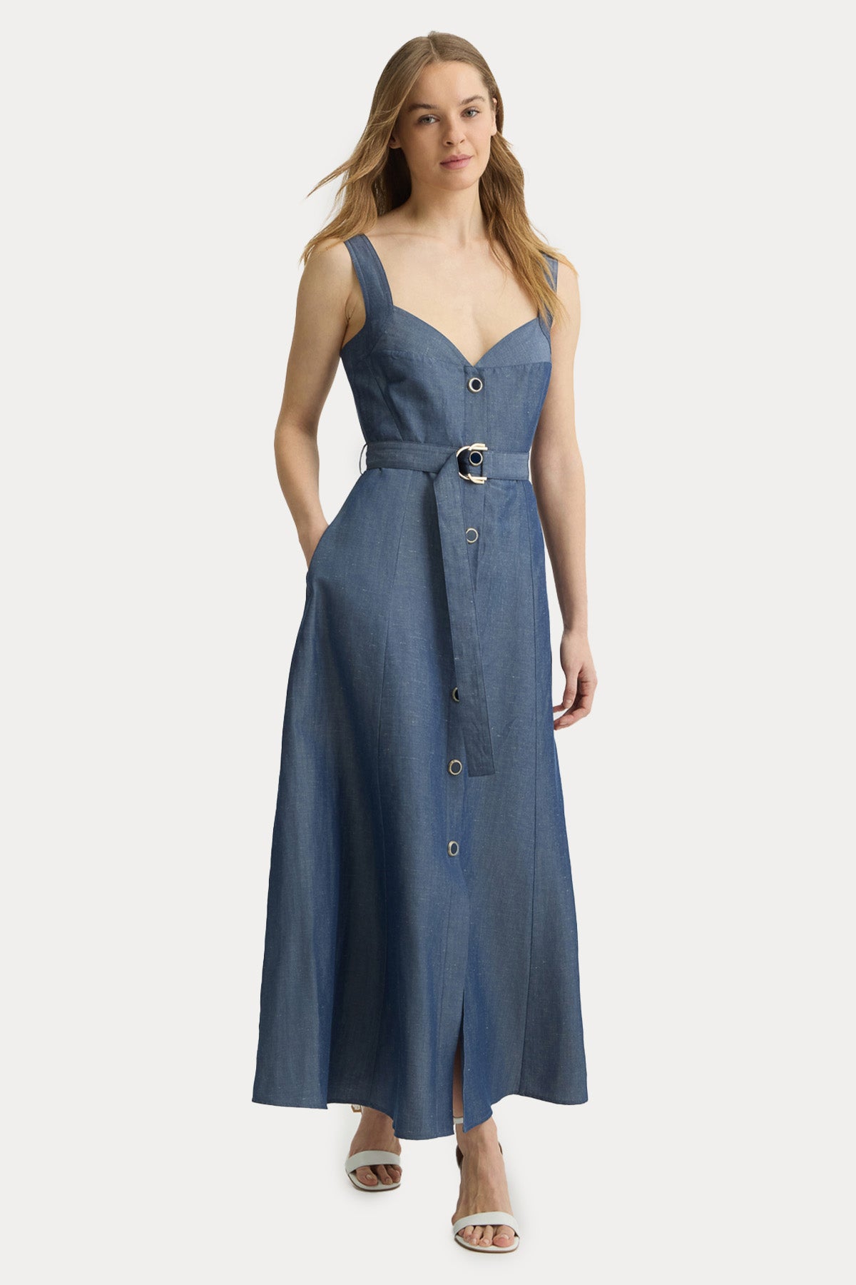 Liu Jo Kemerli Maxi Keten Elbise