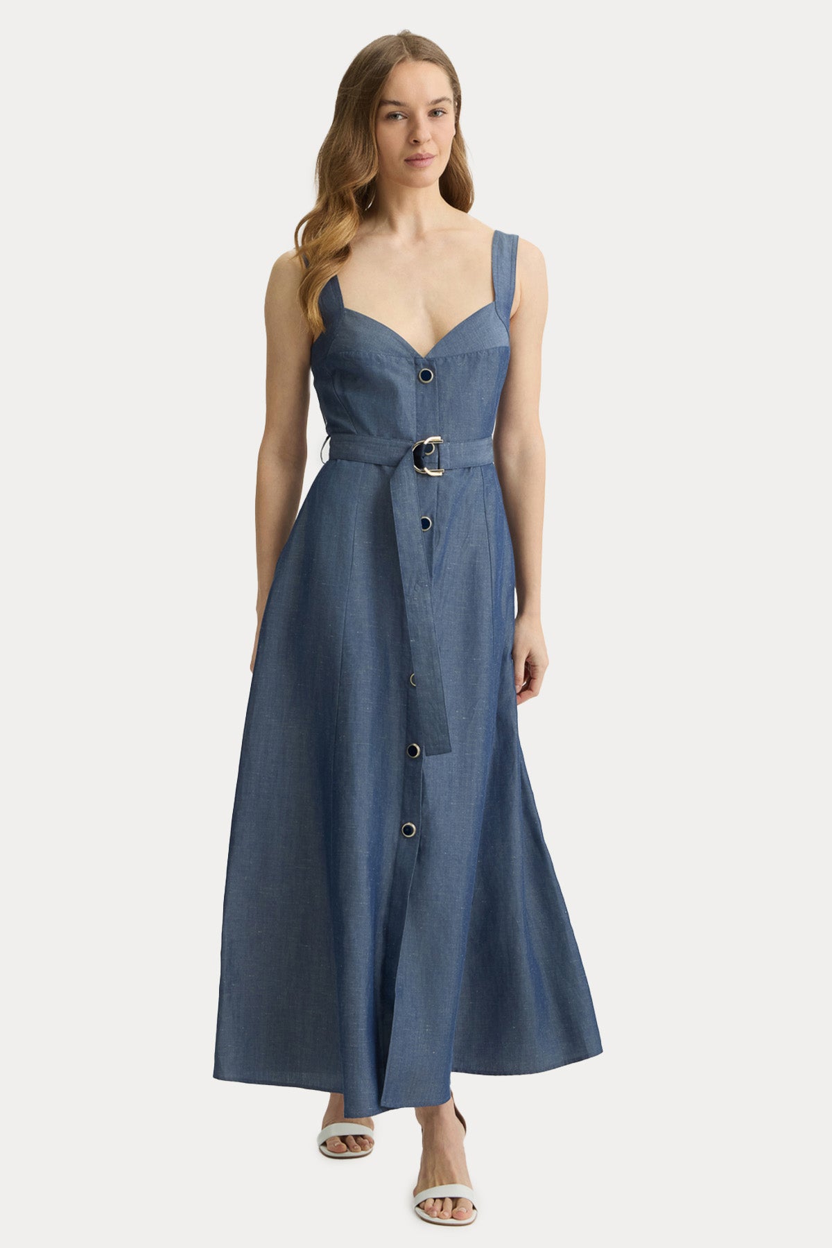 Liu Jo Kemerli Maxi Keten Elbise