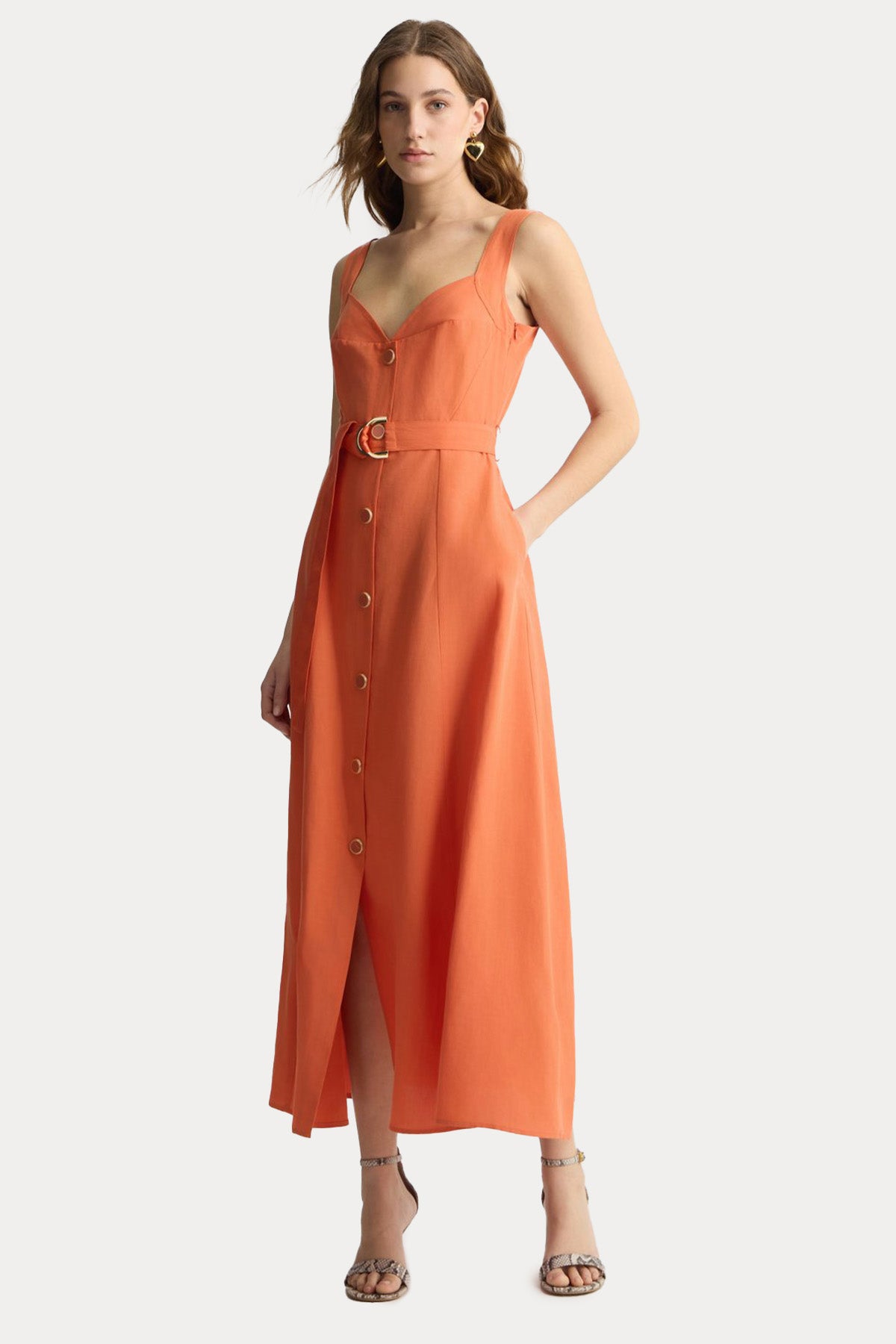 Liu Jo Kemerli Maxi Keten Elbise