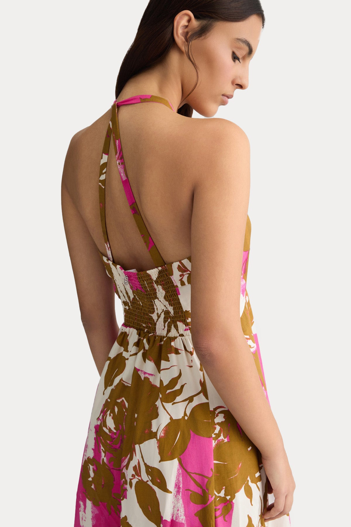 Liu Jo Çapraz Askılı Sırt Dekolteli Maxi Elbise