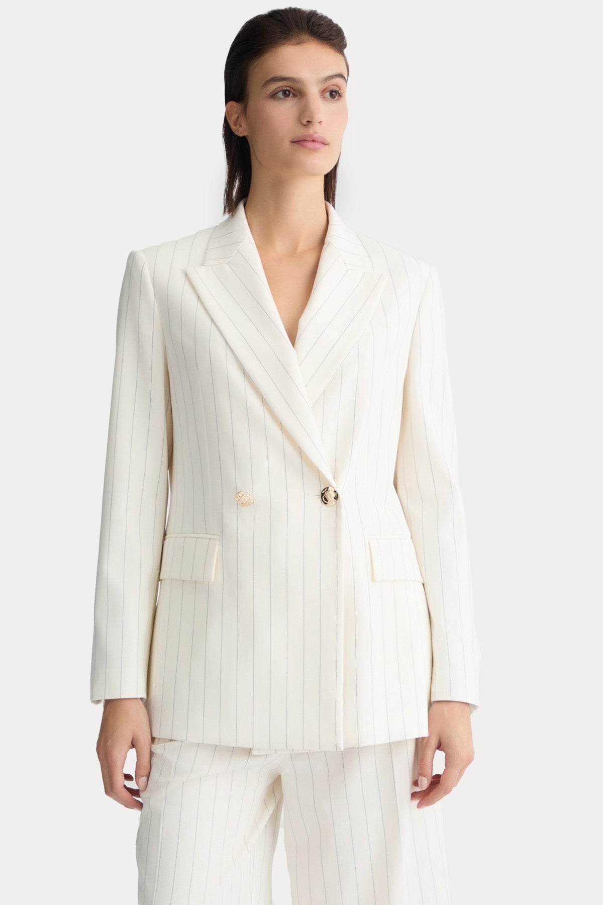 Liu Jo Çizgili Kruvaze Blazer Ceket