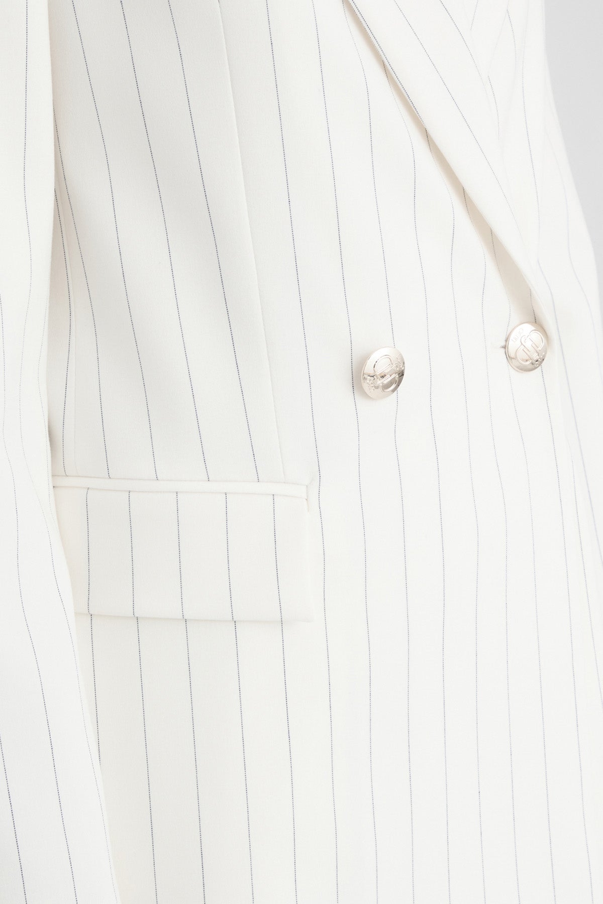 Liu Jo Çizgili Kruvaze Blazer Ceket