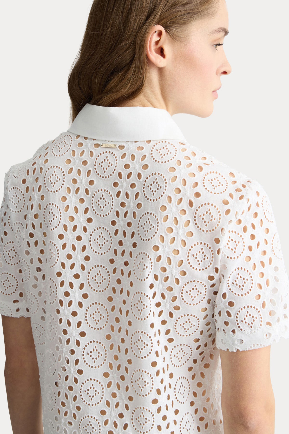 Liu Jo Lazer Kesim Nakışlı Crop Gömlek