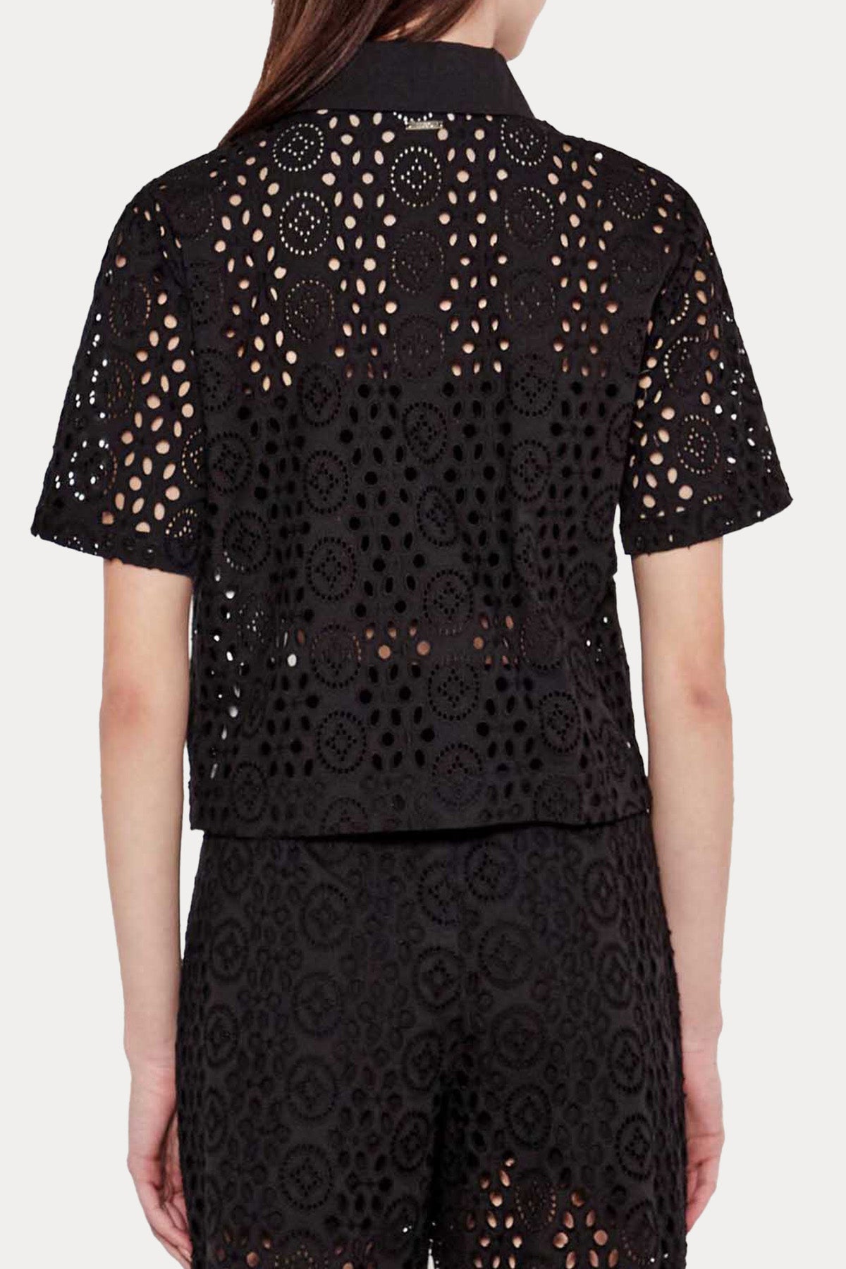 Liu Jo Lazer Kesim Nakışlı Crop Gömlek