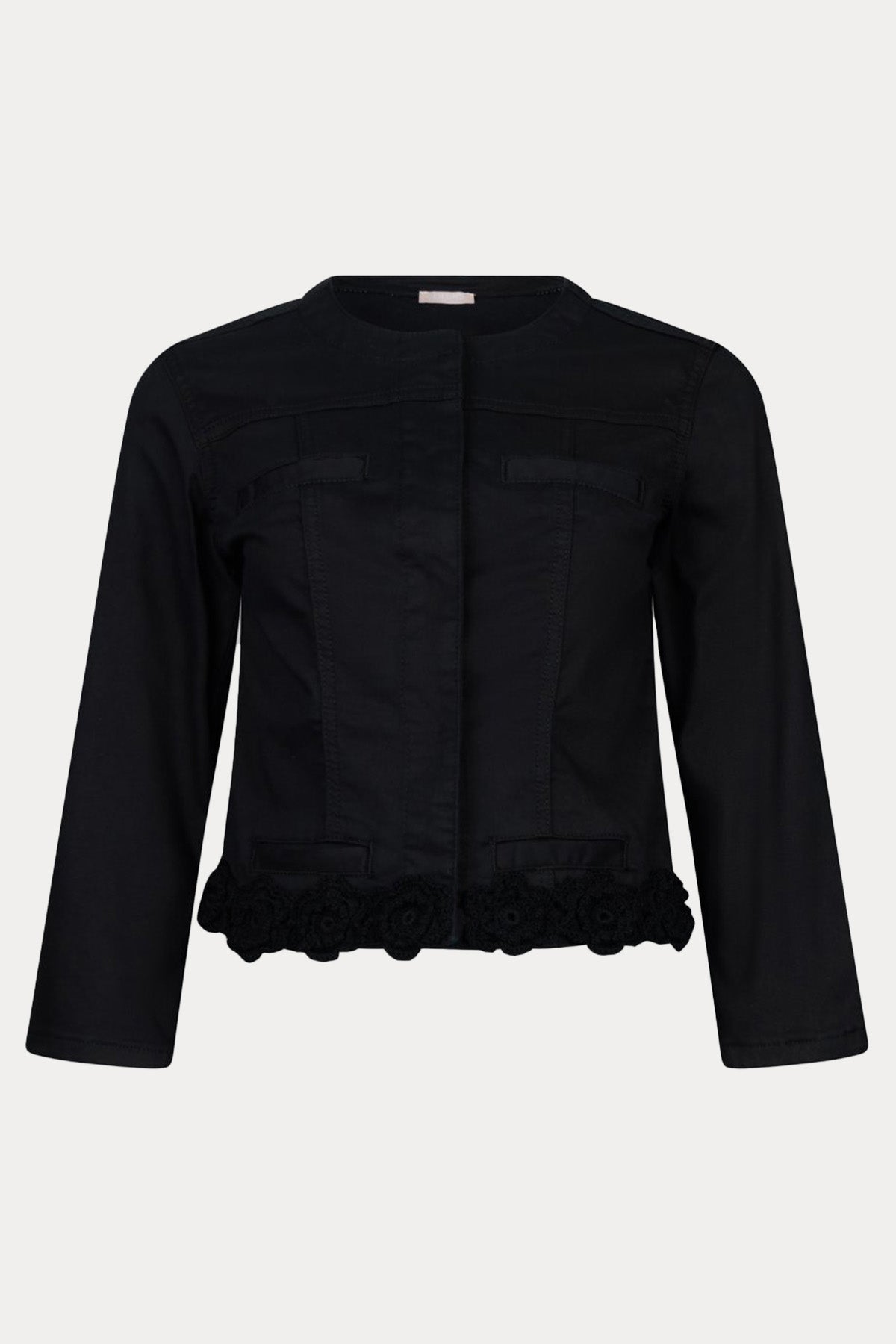 Liu Jo Slim Fit Nakış Örgü Detaylı Streç Denim Ceket