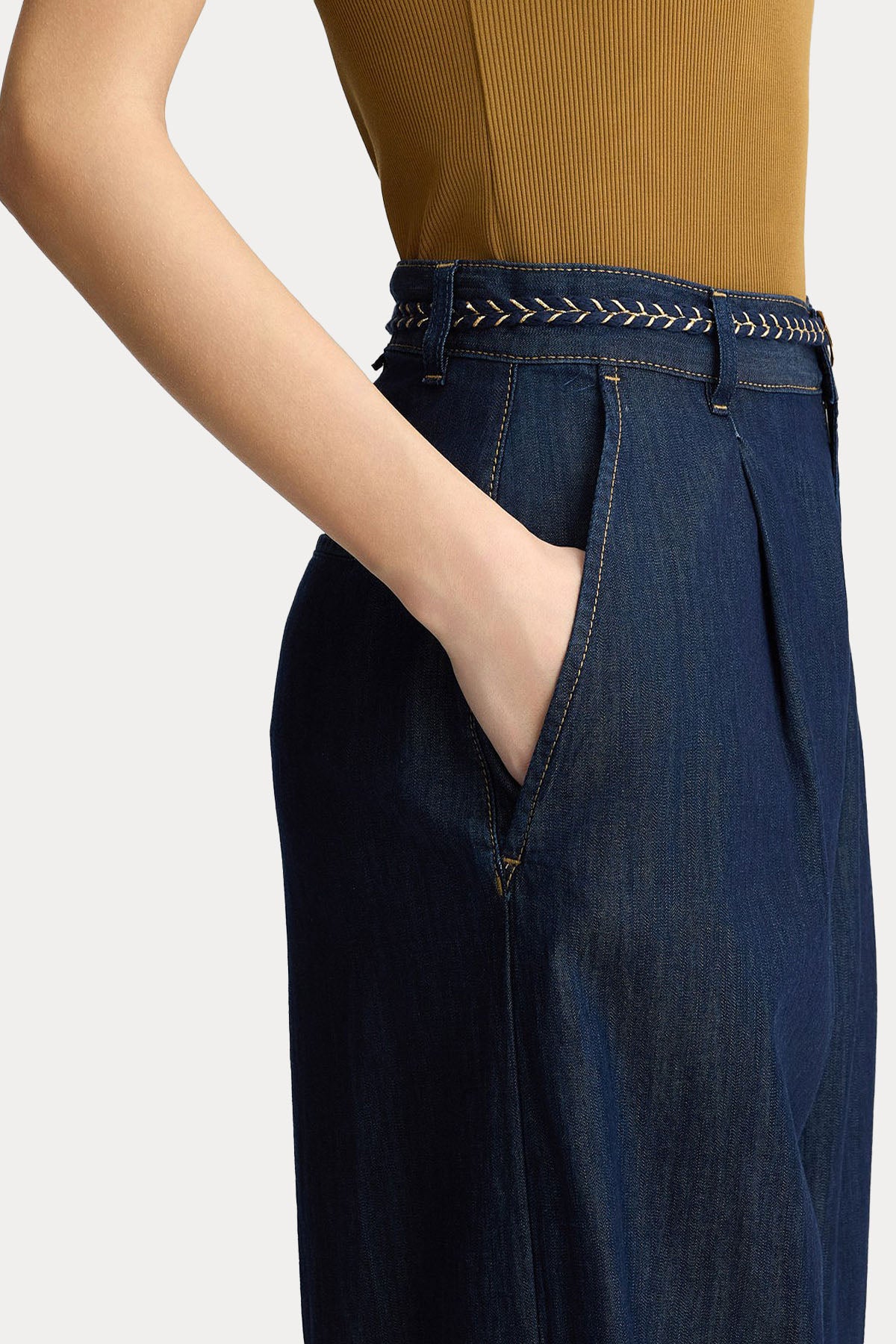 Liu Jo Geniş Kesim Yüksek Belli Tek Pileli Jeans-Jeans-Libas