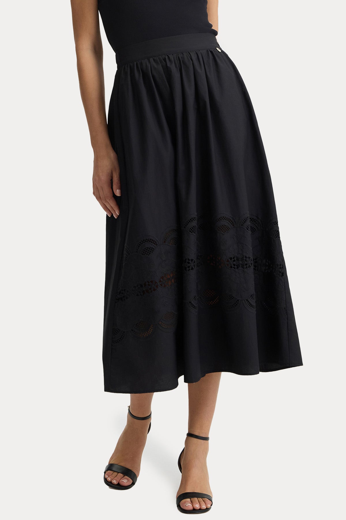 Liu Jo Lazer Kesim Nakışlı Midi Etek