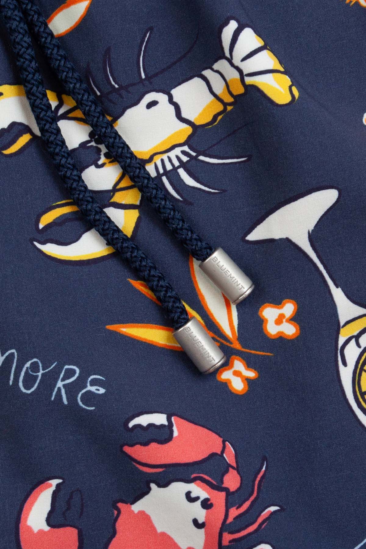 Bluemint Arthus Stretch Navy Spagetti Şort Mayo