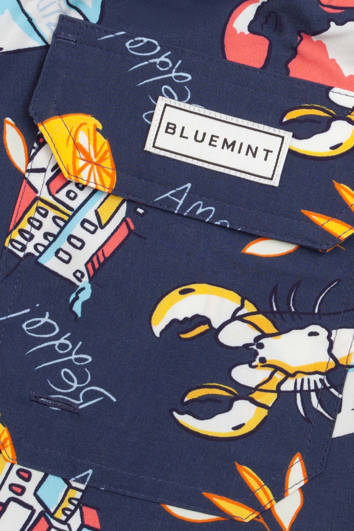 Bluemint Arthus Stretch Navy Spagetti Şort Mayo