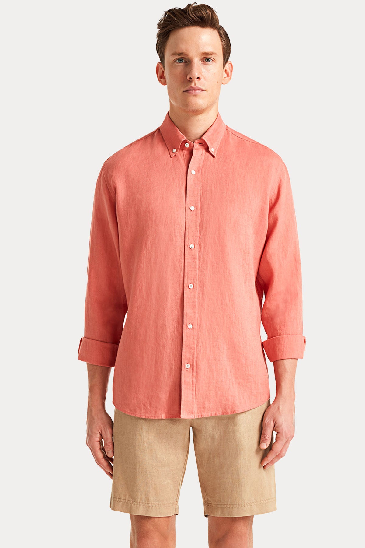 Bluemint Edmund Tapered Fit Yandan Cepli Keten Şort