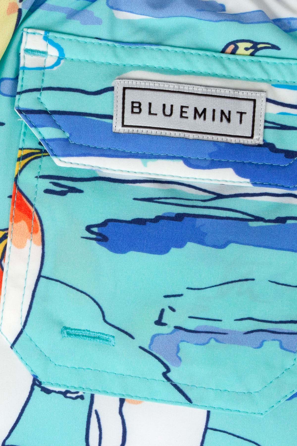 Bluemint Kids Arthus Boy Stretch Green Pengui Şort Mayo