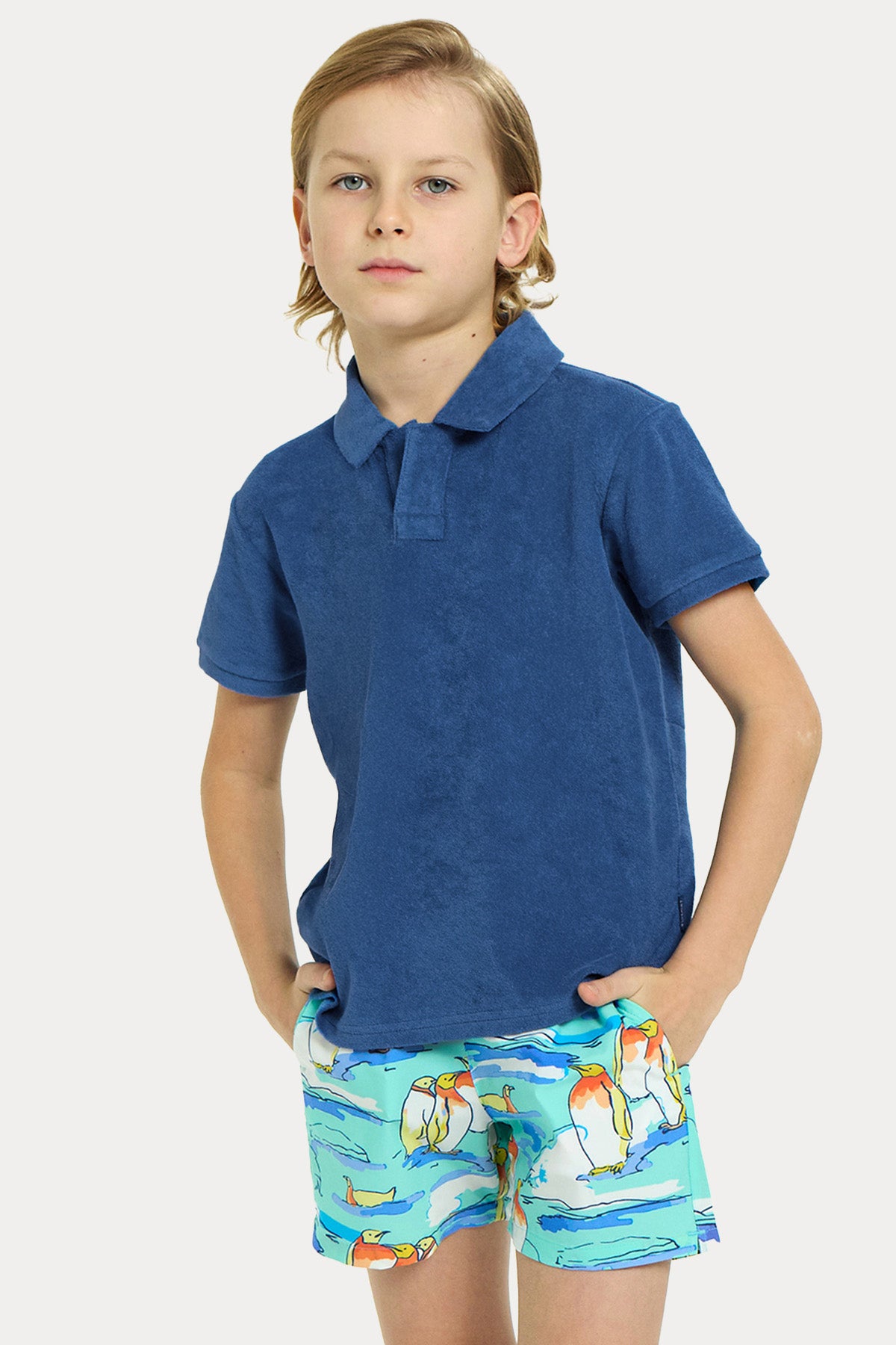 Bluemint Kids Arthus Boy Stretch Green Pengui Şort Mayo