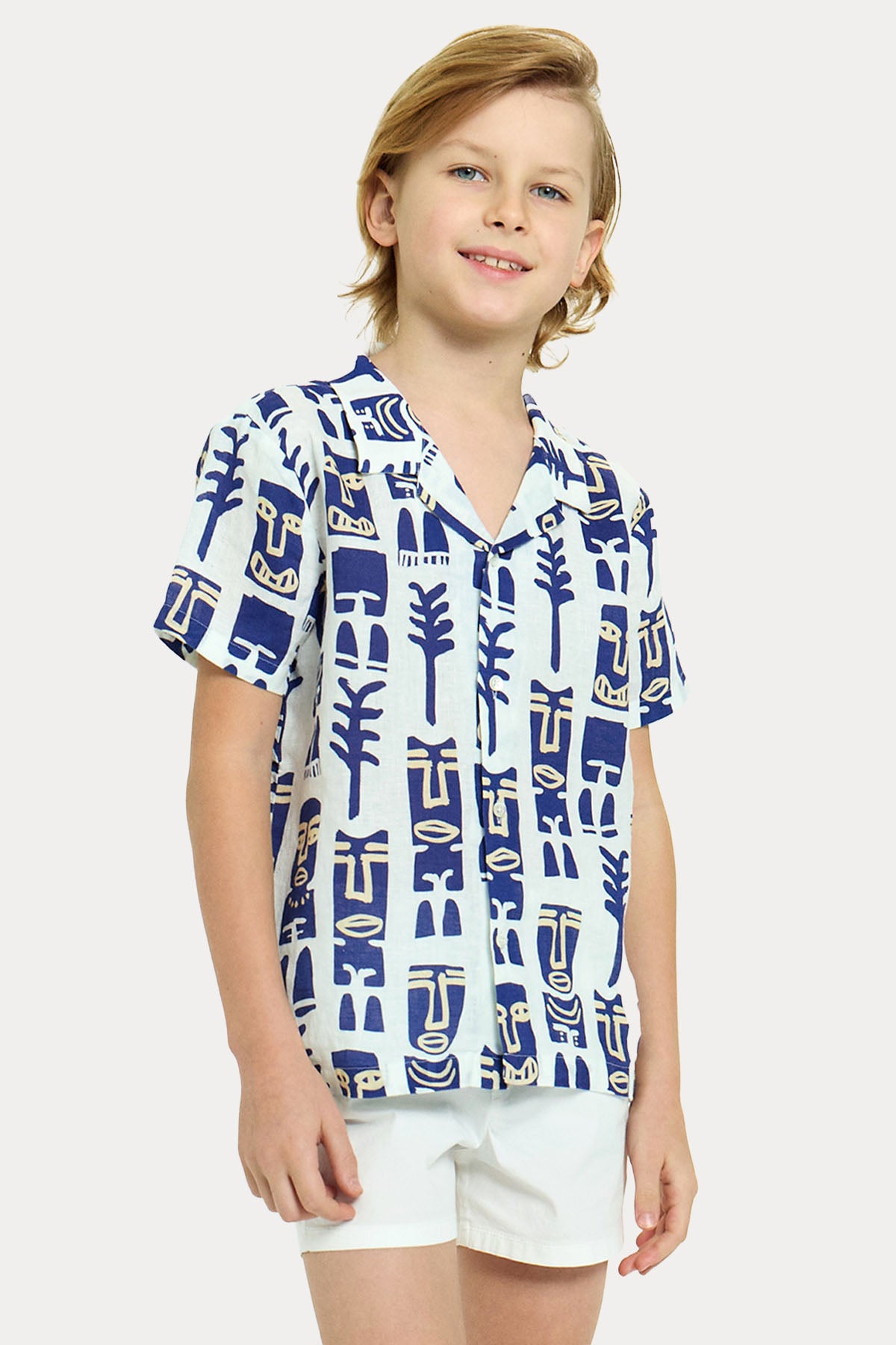 Bluemint Kids 4-8 Yaş Erkek Çocuk Peter Printed Keten Gömlek