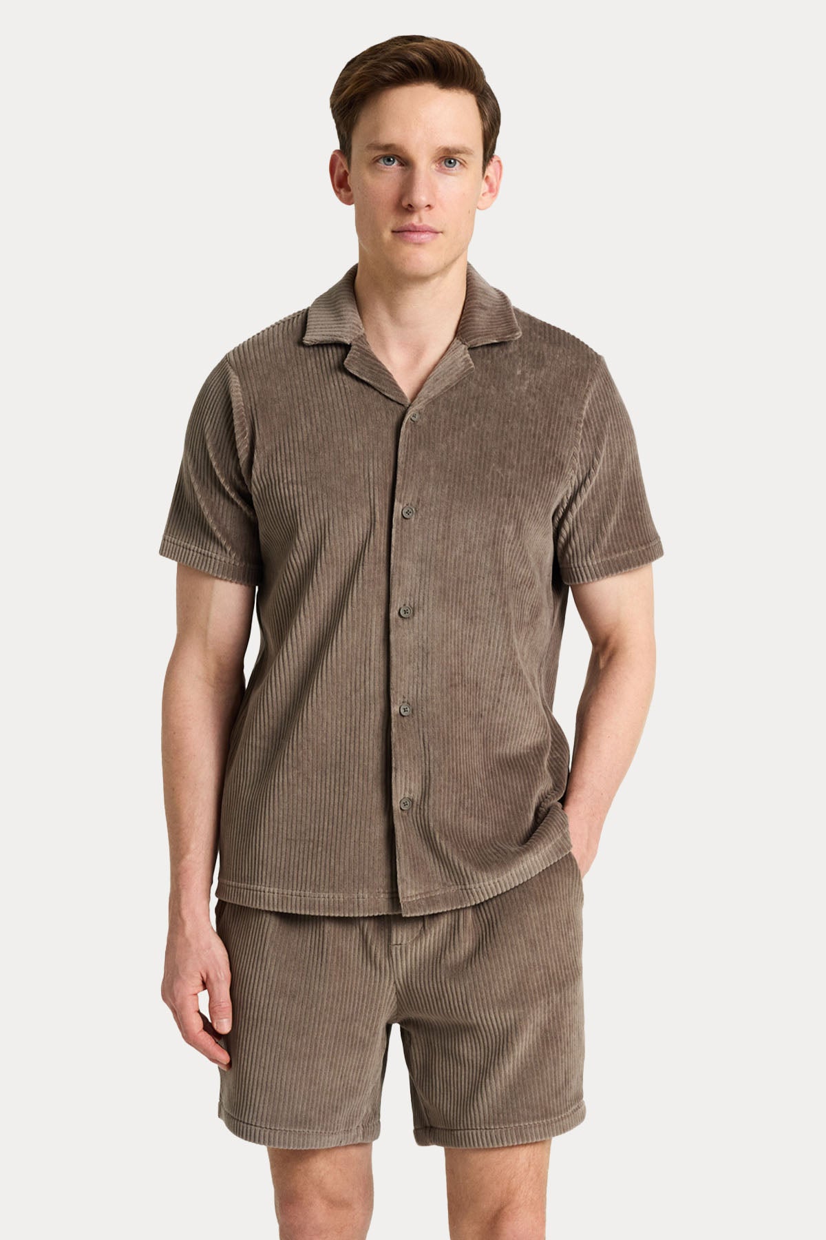 Bluemint Yumuşak Dokulu Fitilli Kadife Gömlek