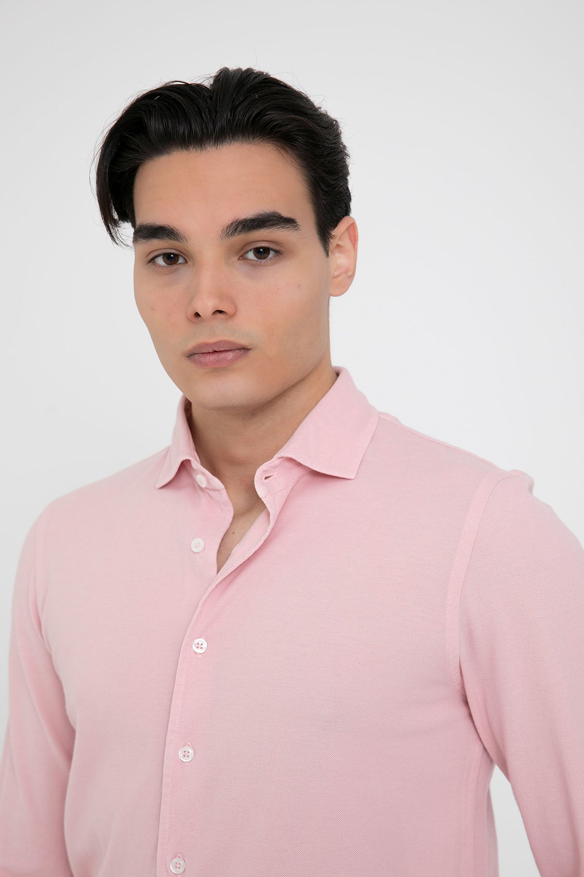 Gran Sasso Penye Kumaş Klasik Yaka Gömlek