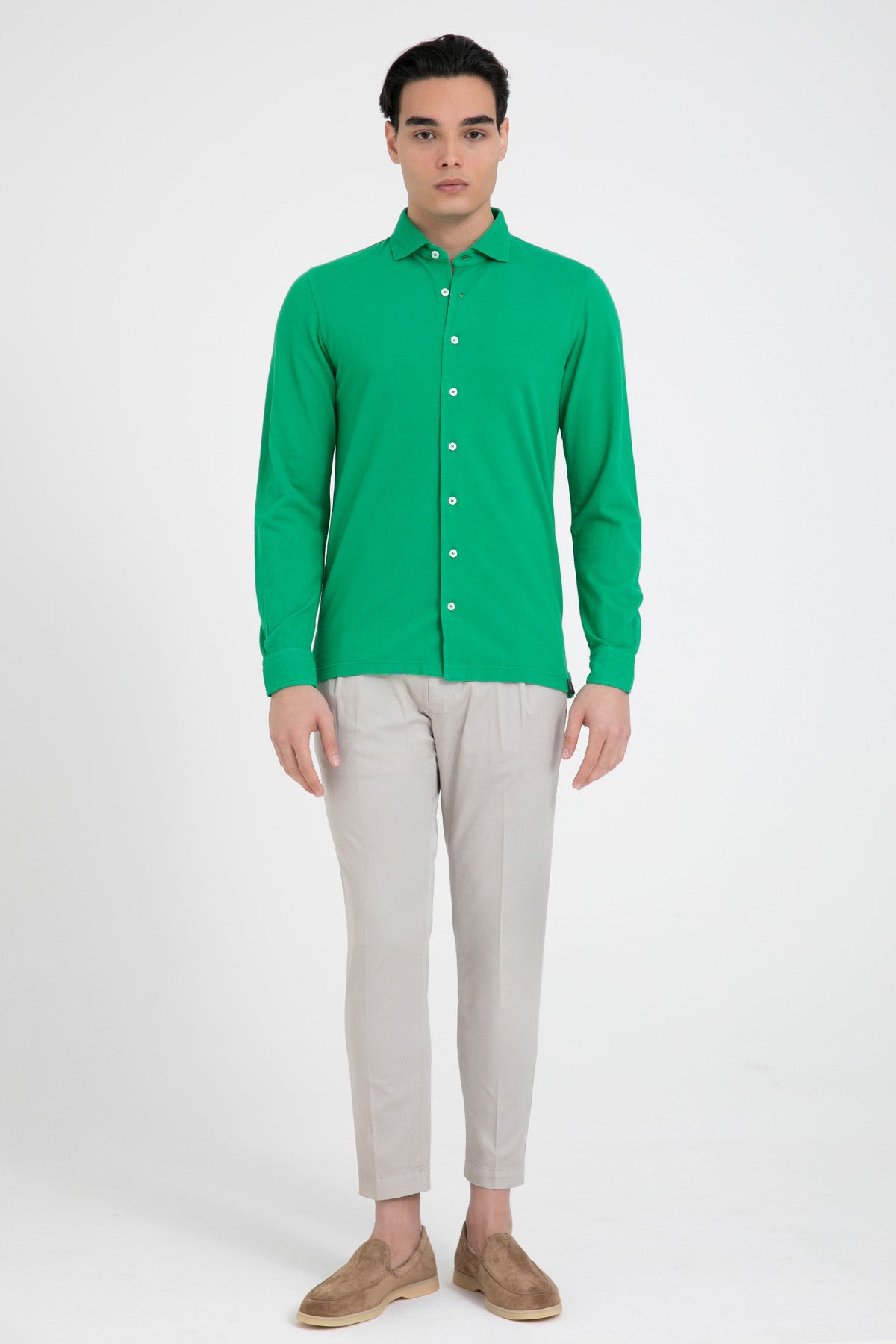 Gran Sasso Penye Kumaş Klasik Yaka Gömlek