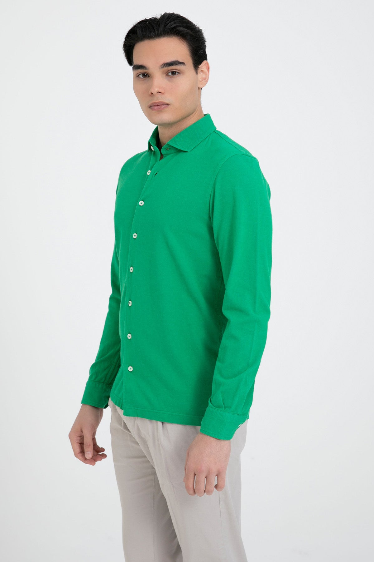 Gran Sasso Penye Kumaş Klasik Yaka Gömlek