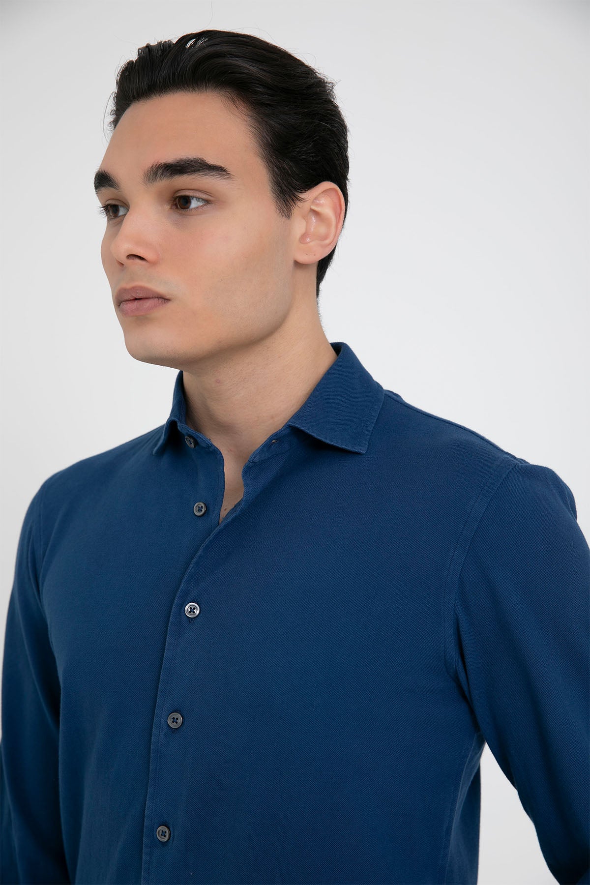 Gran Sasso Penye Kumaş Klasik Yaka Gömlek