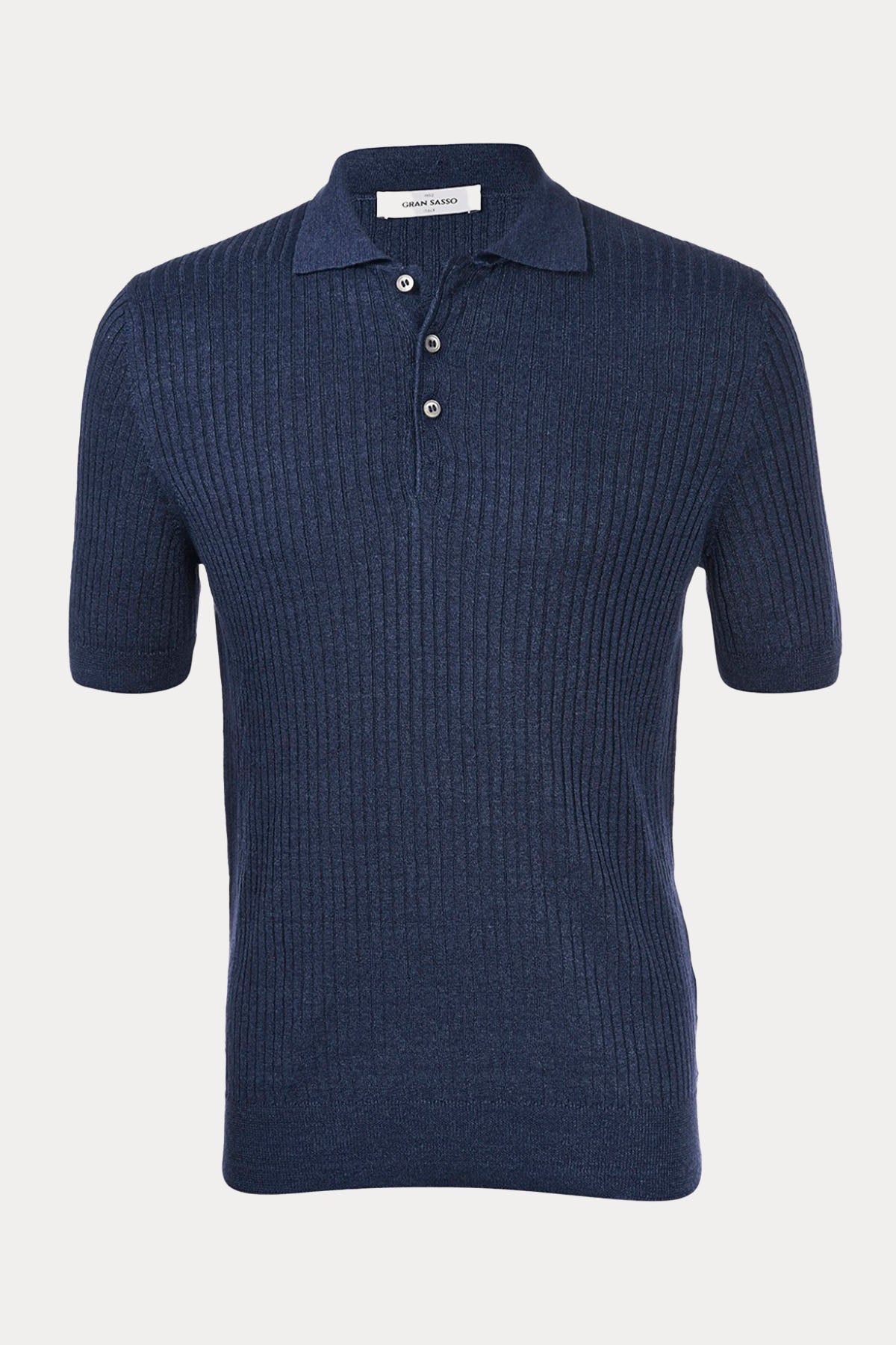 Gran Sasso Polo Yaka İnce Örgü Keten Triko