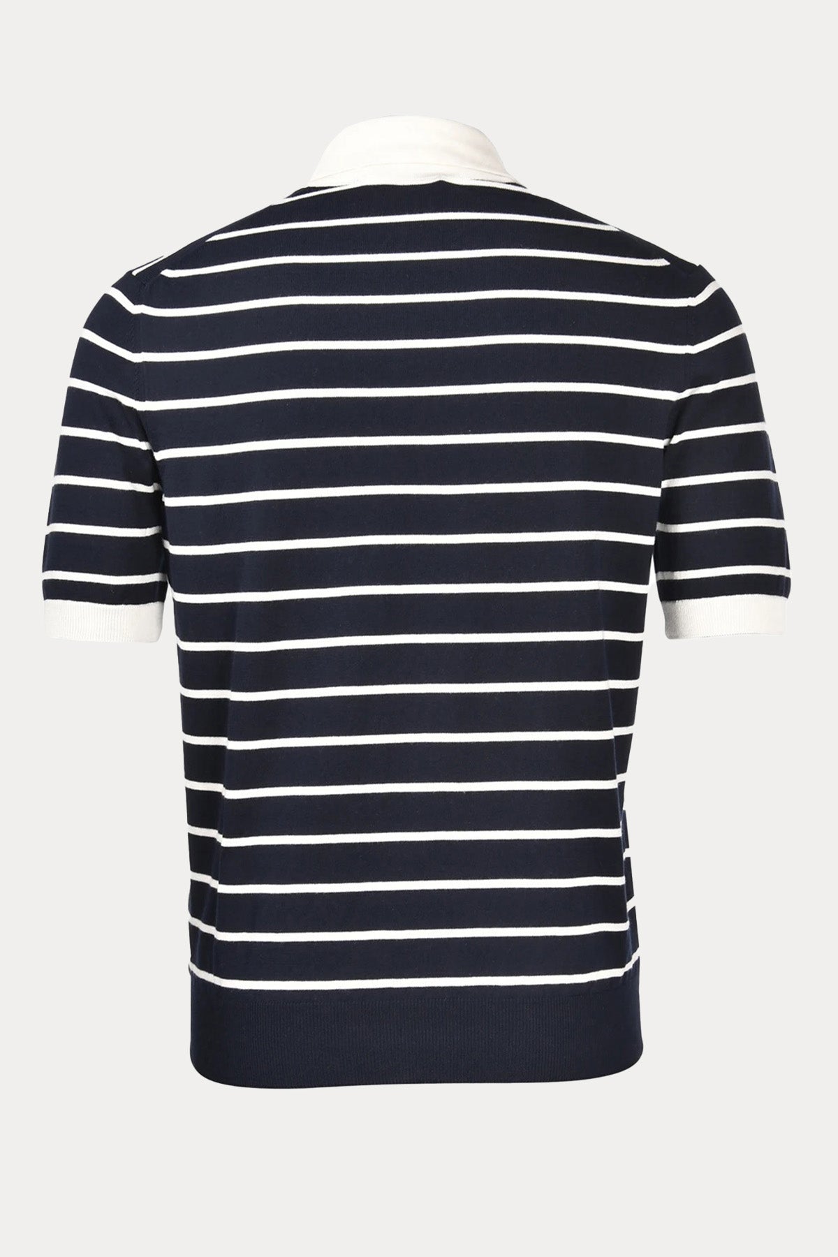 Gran Sasso Polo Yaka İnce Örgü Çizgili Triko