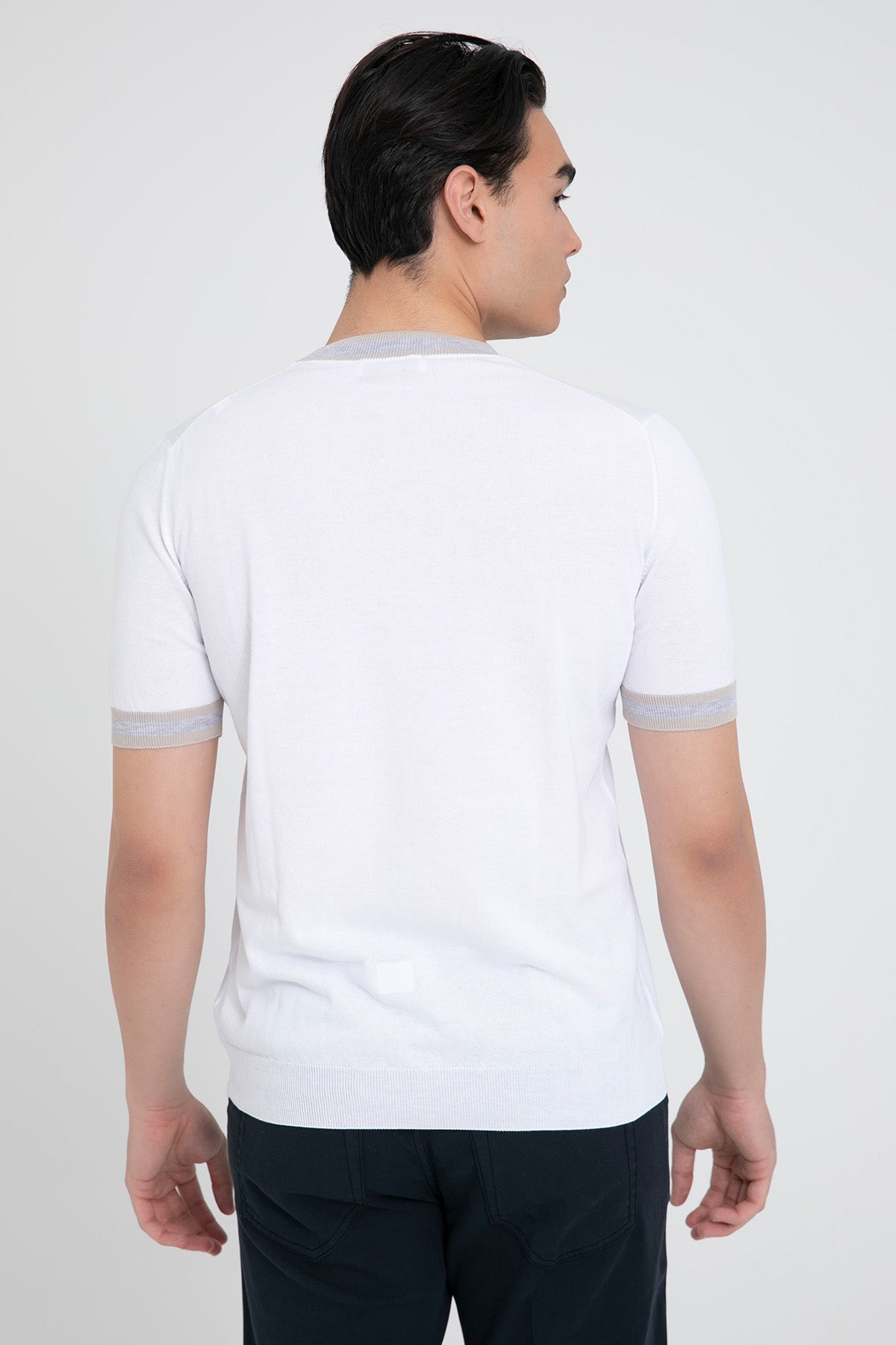 Gran Sasso Yuvarlak Yaka İnce Örgü Triko