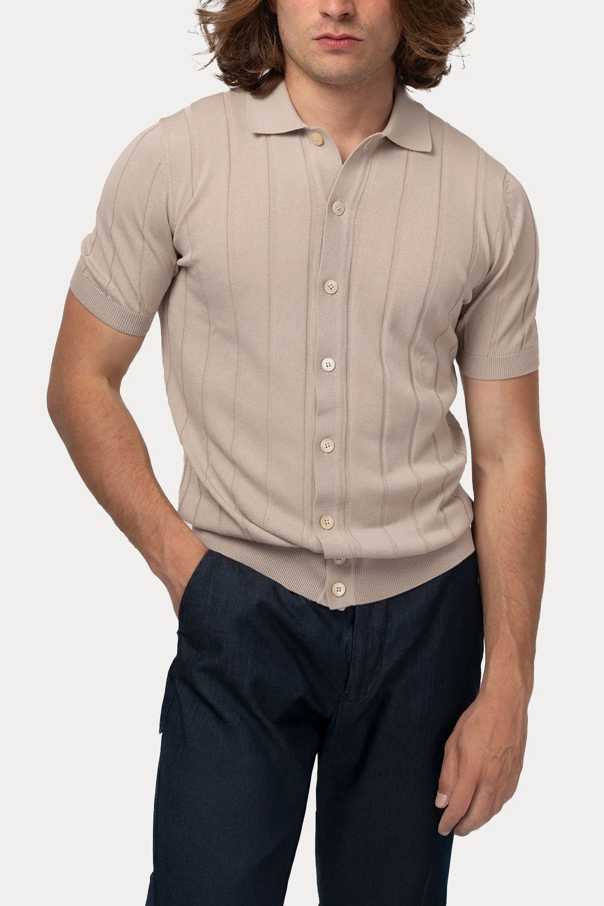 Gran Sasso İnce Örgü Triko Gömlek