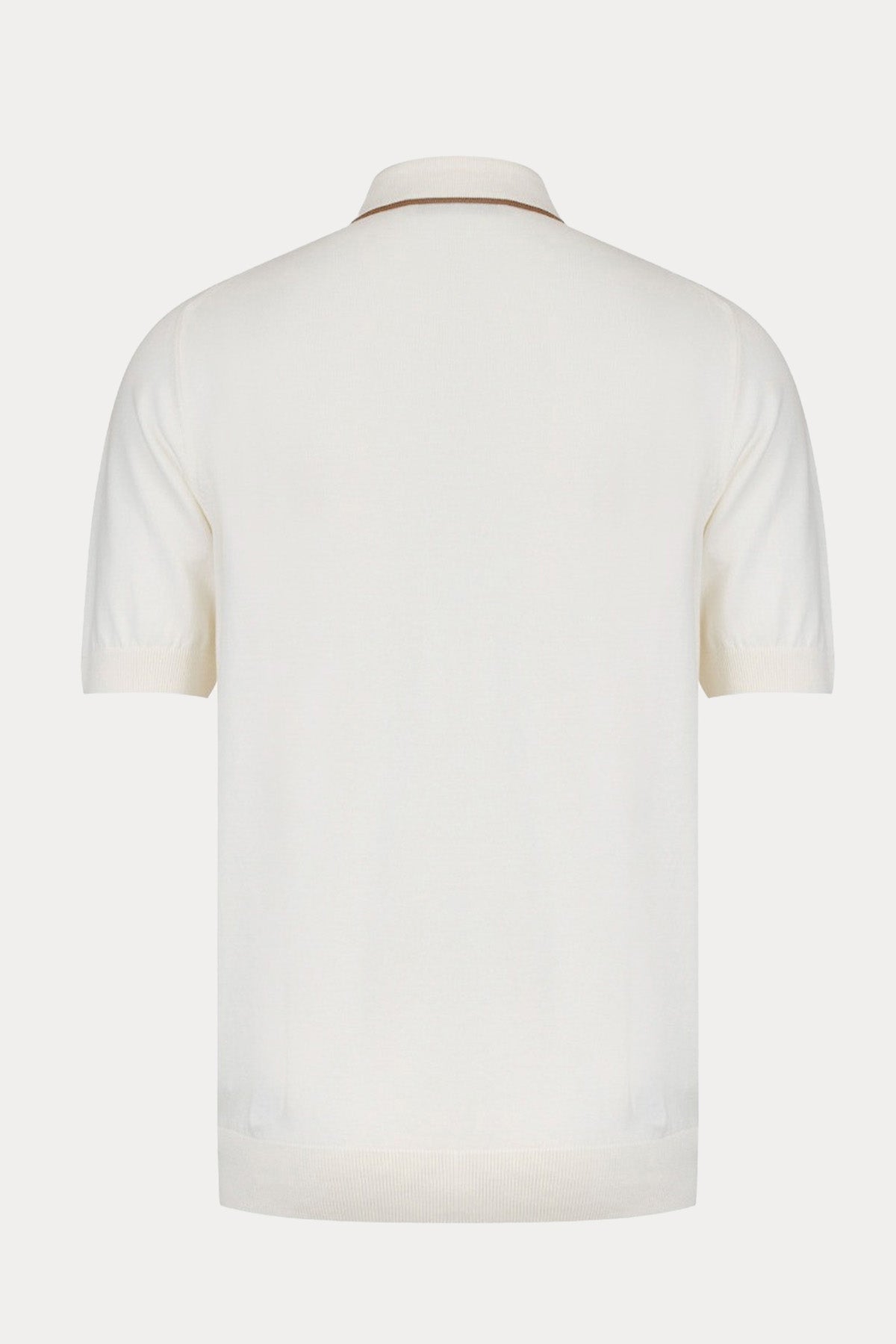 Gran Sasso Polo Yaka İnce Örgü Çizgili Triko Gömlek