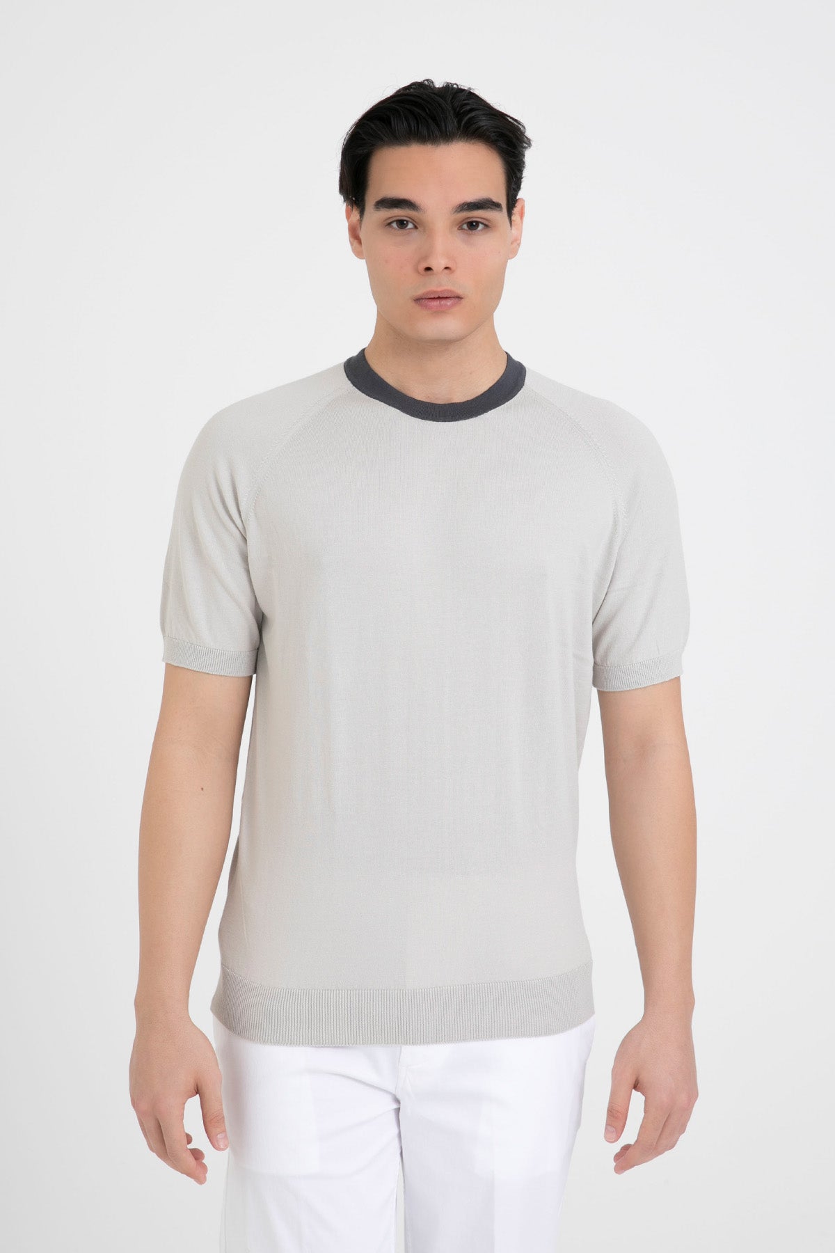 Gran Sasso Yuvarlak Yaka İnce Örgü Triko