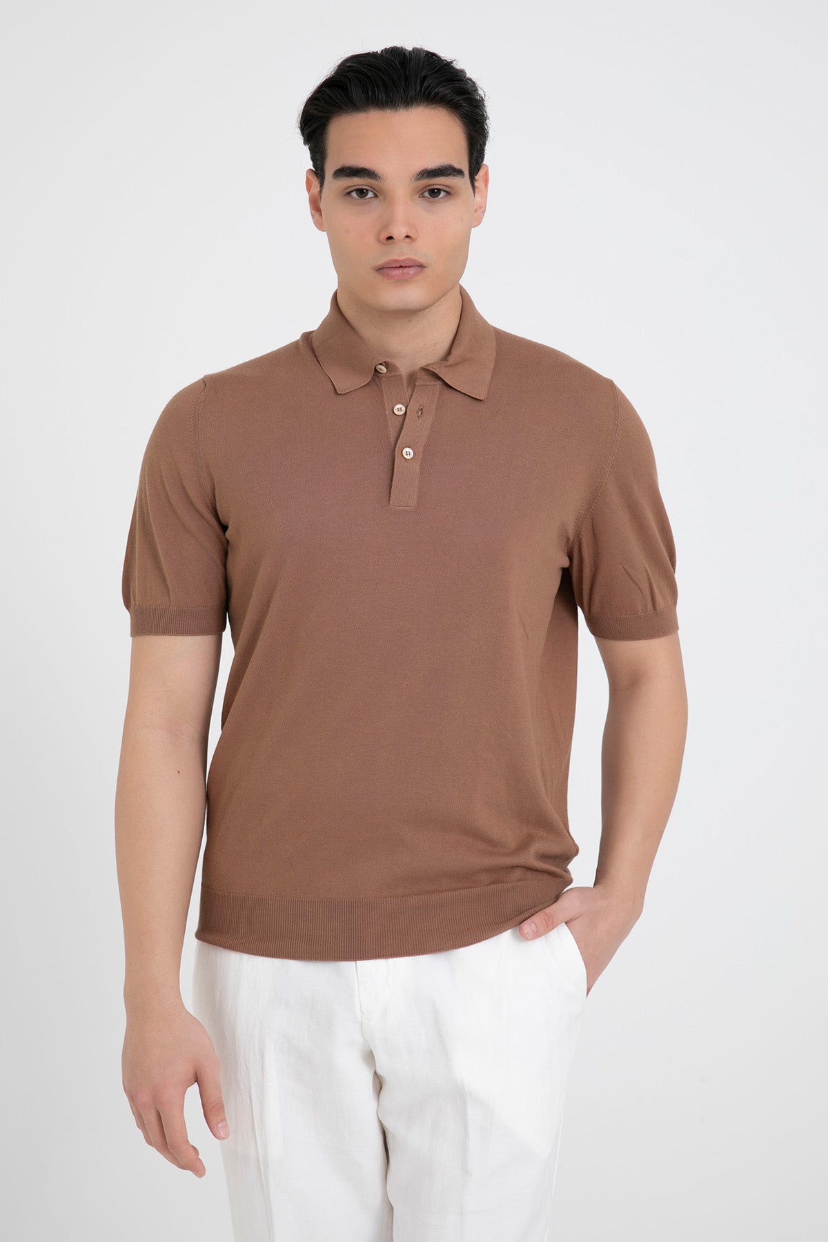 Gran Sasso Polo Yaka İnce Örgü Triko