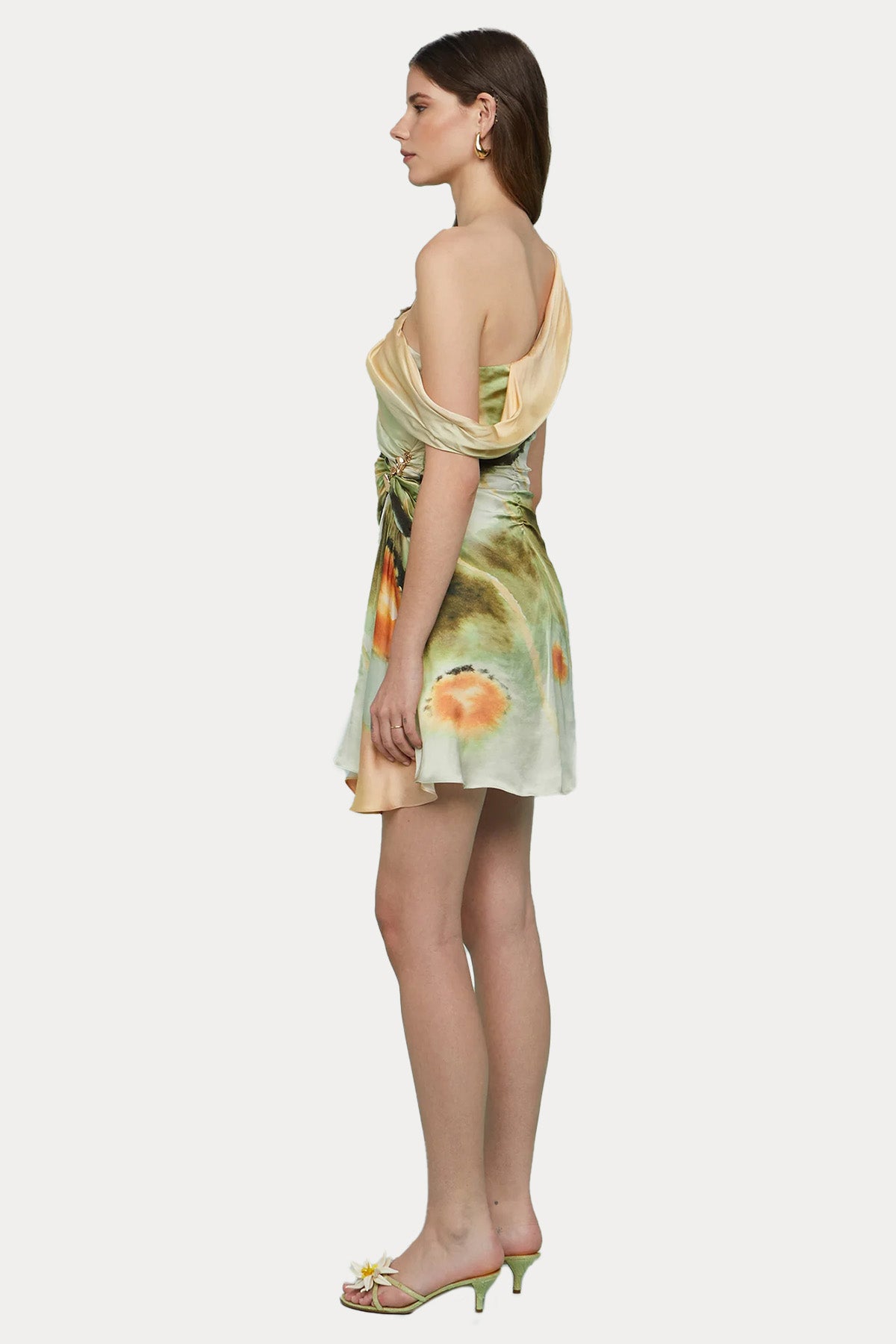 Amur Desenli Mini Abiye Elbise