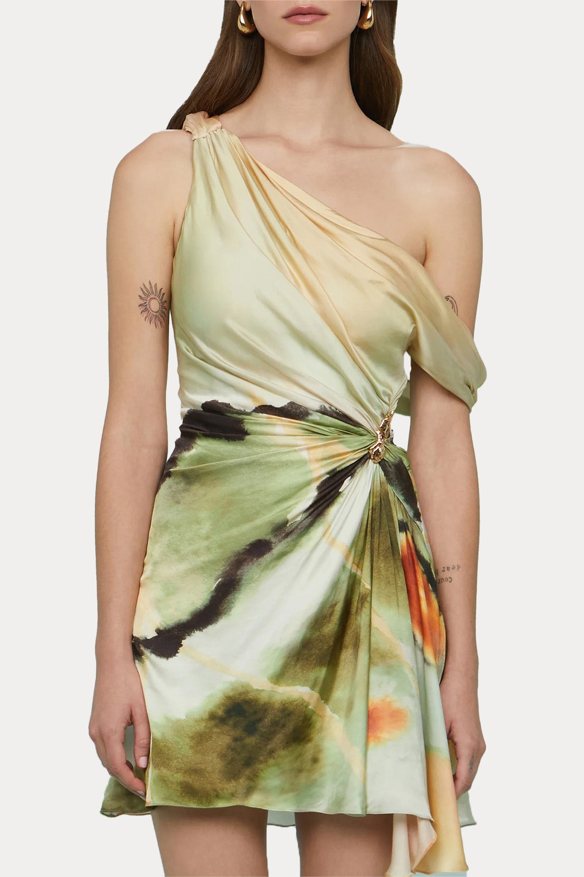 Amur Desenli Mini Abiye Elbise