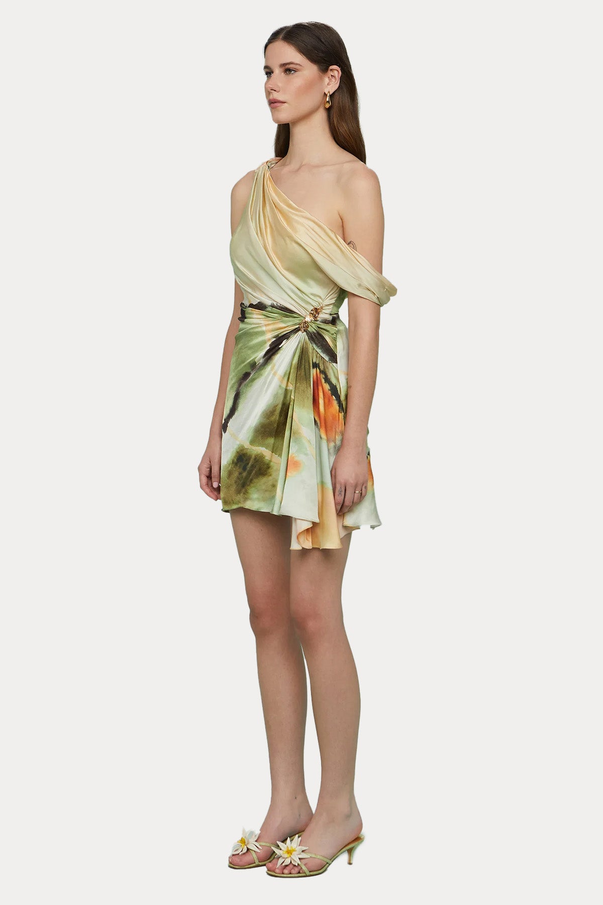 Amur Desenli Mini Abiye Elbise