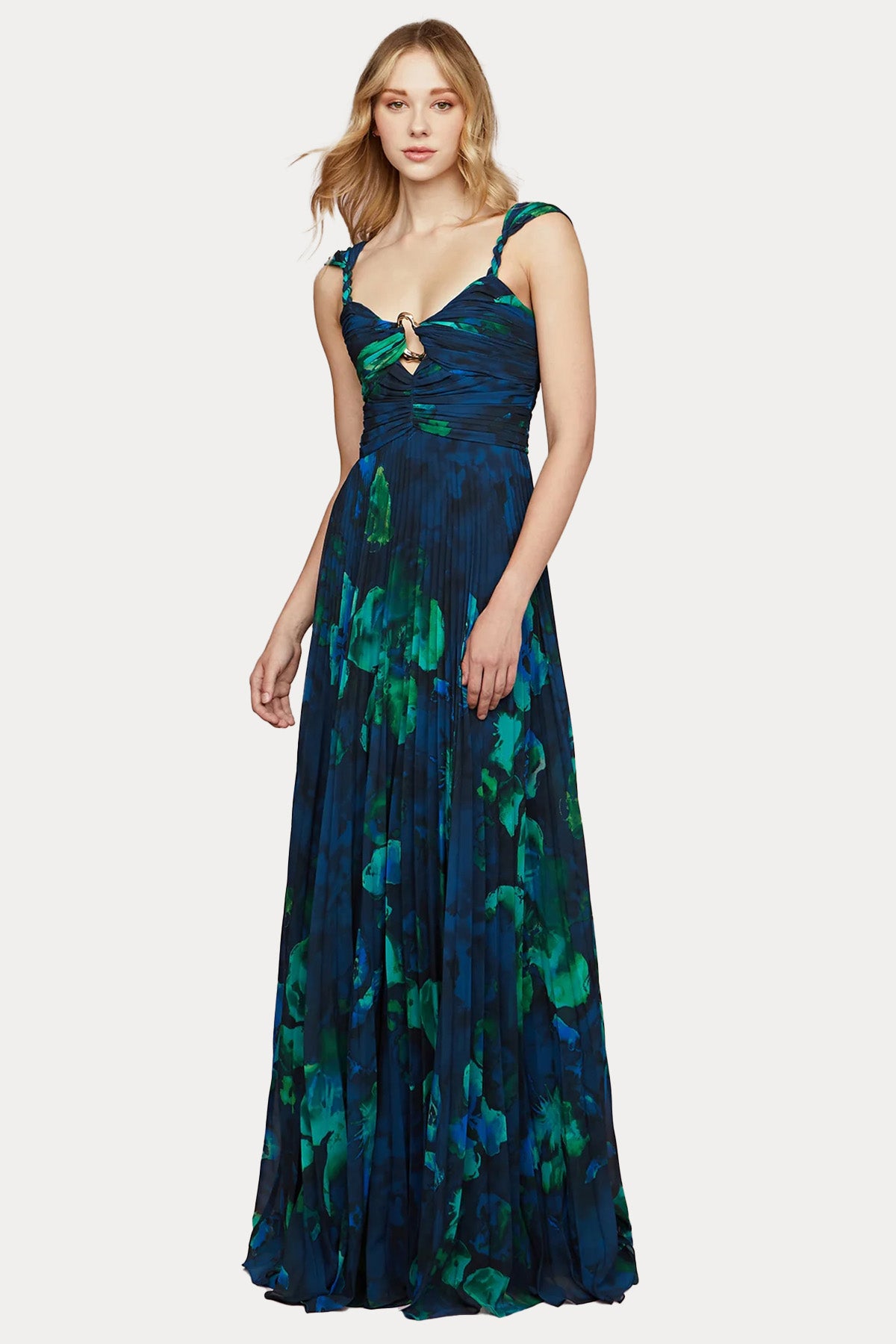 Amur Pileli Maxi Abiye Elbise