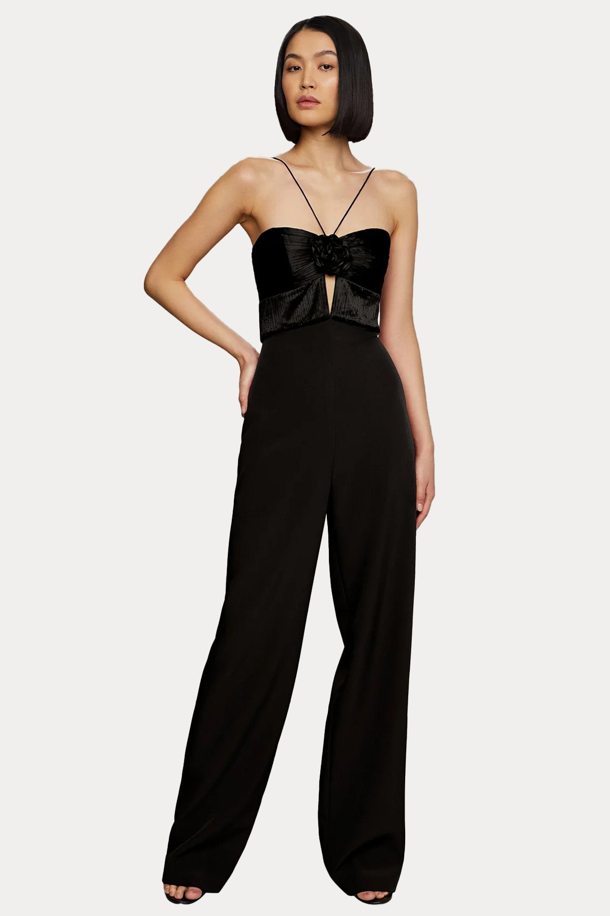 Amur Askılı Straplez Yaka Streç Abiye Tulum